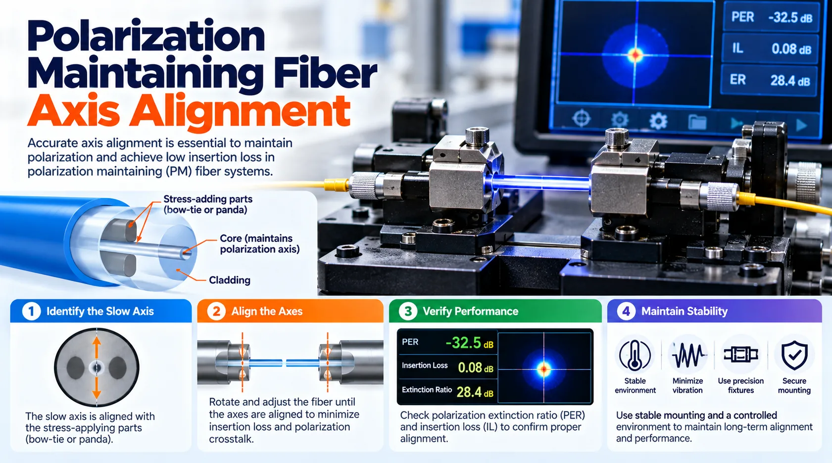 Polarization Maintaining Fiber Axis Alignment Systems Guide