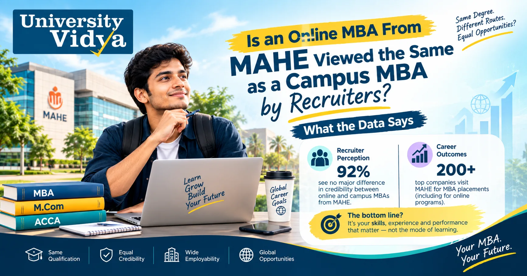 Is an Online MBA From MAHE Viewed the Same as a Campus MBA by Recruiters? What the Data Says