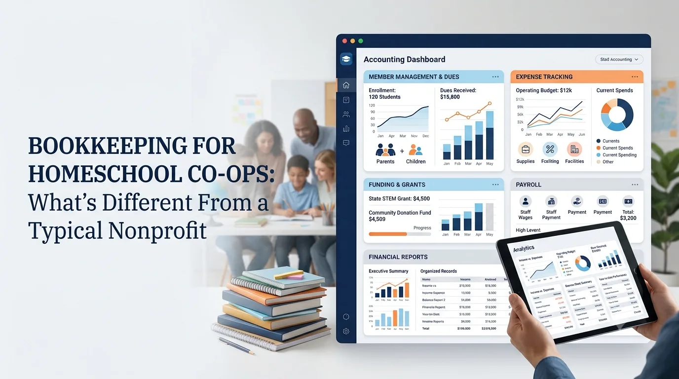 Bookkeeping for Homeschool Co-ops: What's Different From a Typical Nonprofit