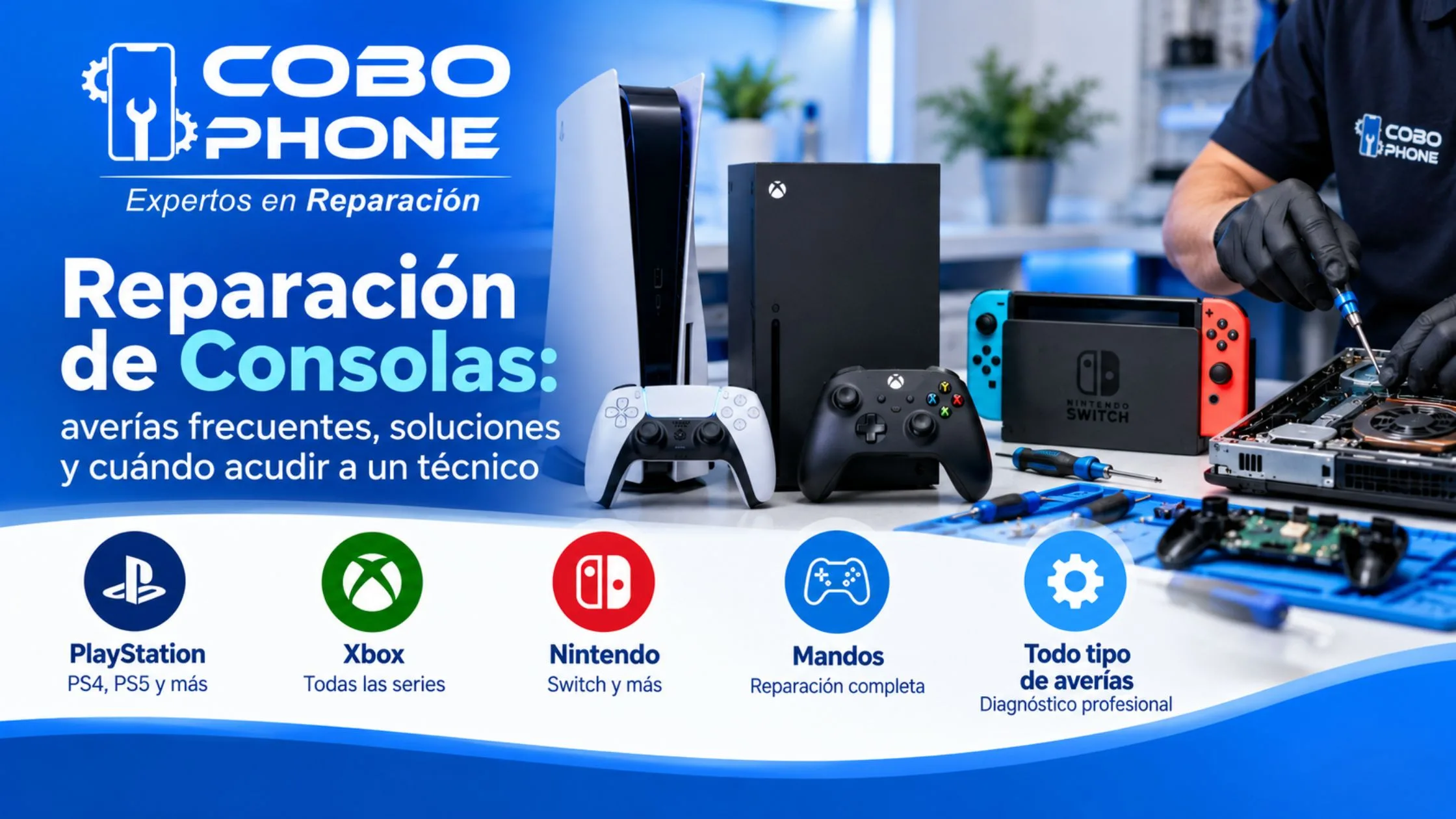 Reparación de consolas: averías frecuentes, soluciones y cuándo acudir a un técnico