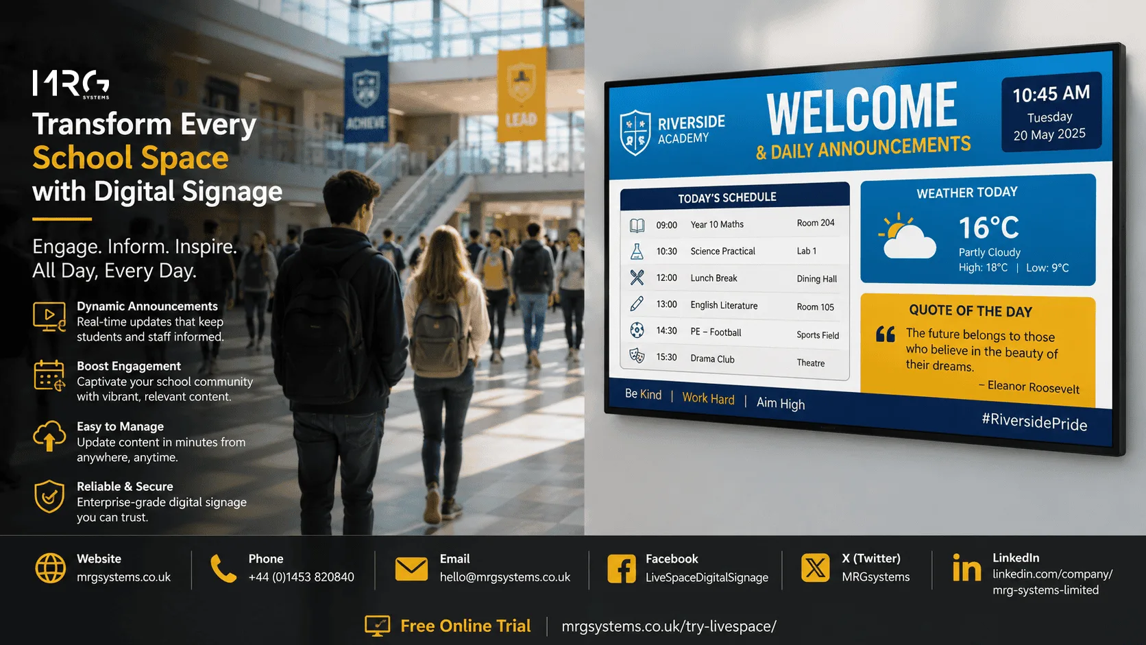 Campus Communication Software UK - How Education Digital Signage Is Transforming Every School, College and University in Britain