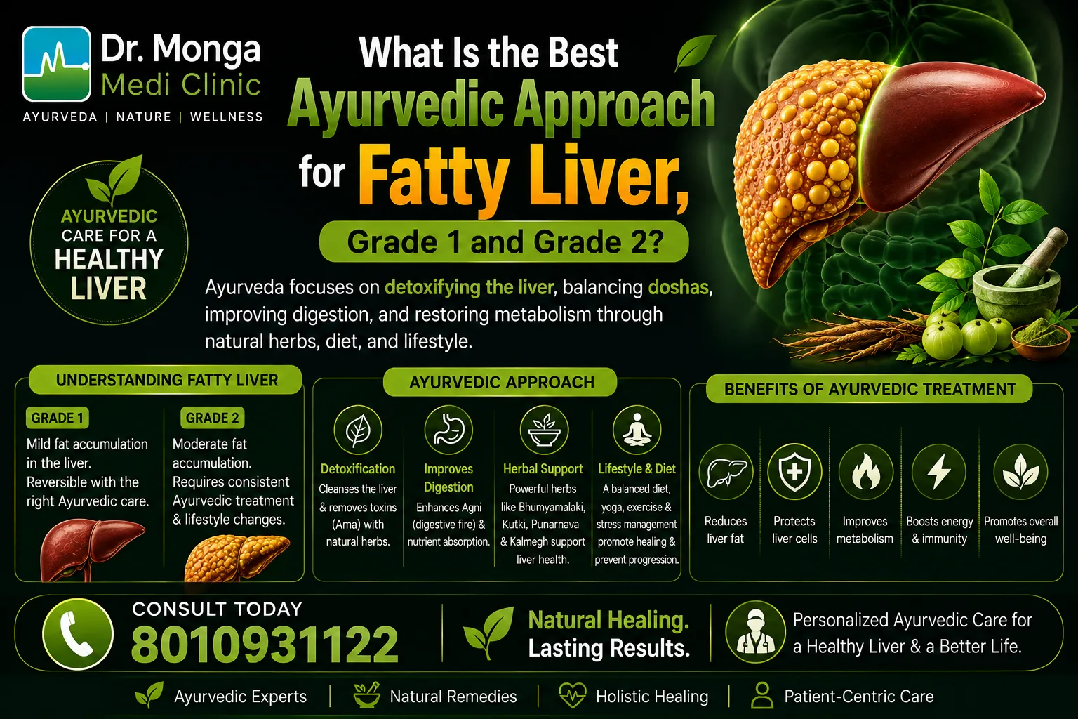 What Is the Best Ayurvedic Approach for Fatty Liver, Grade 1 and Grade 2?
