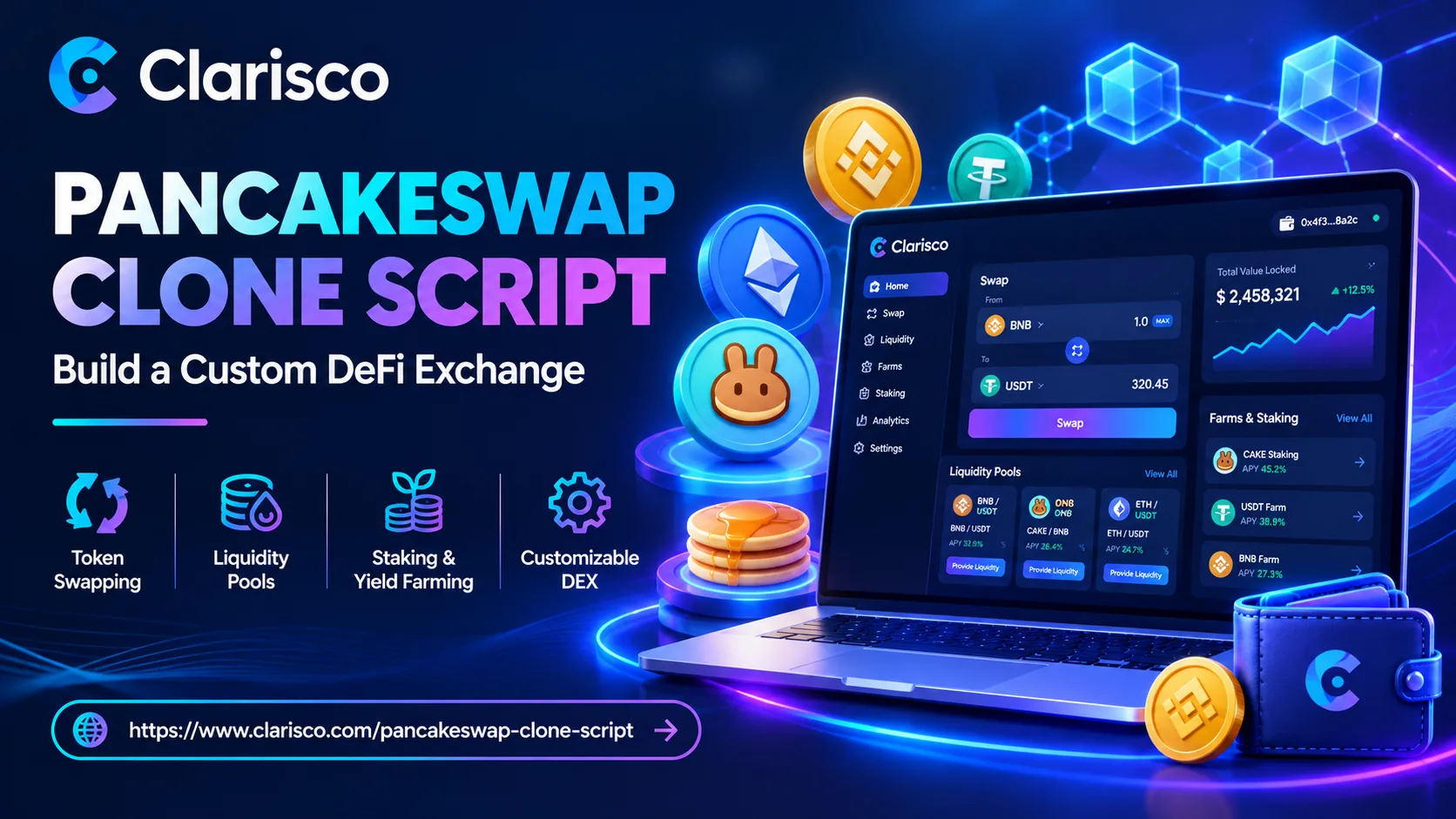 PancakeSwap Clone Script: Features, Benefits, and How to Build a DeFi Exchange