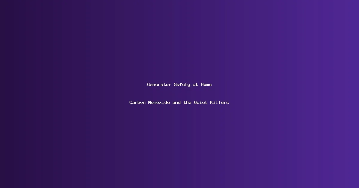 Generator Safety at Home: Carbon Monoxide and the Seven Rules That Save Lives