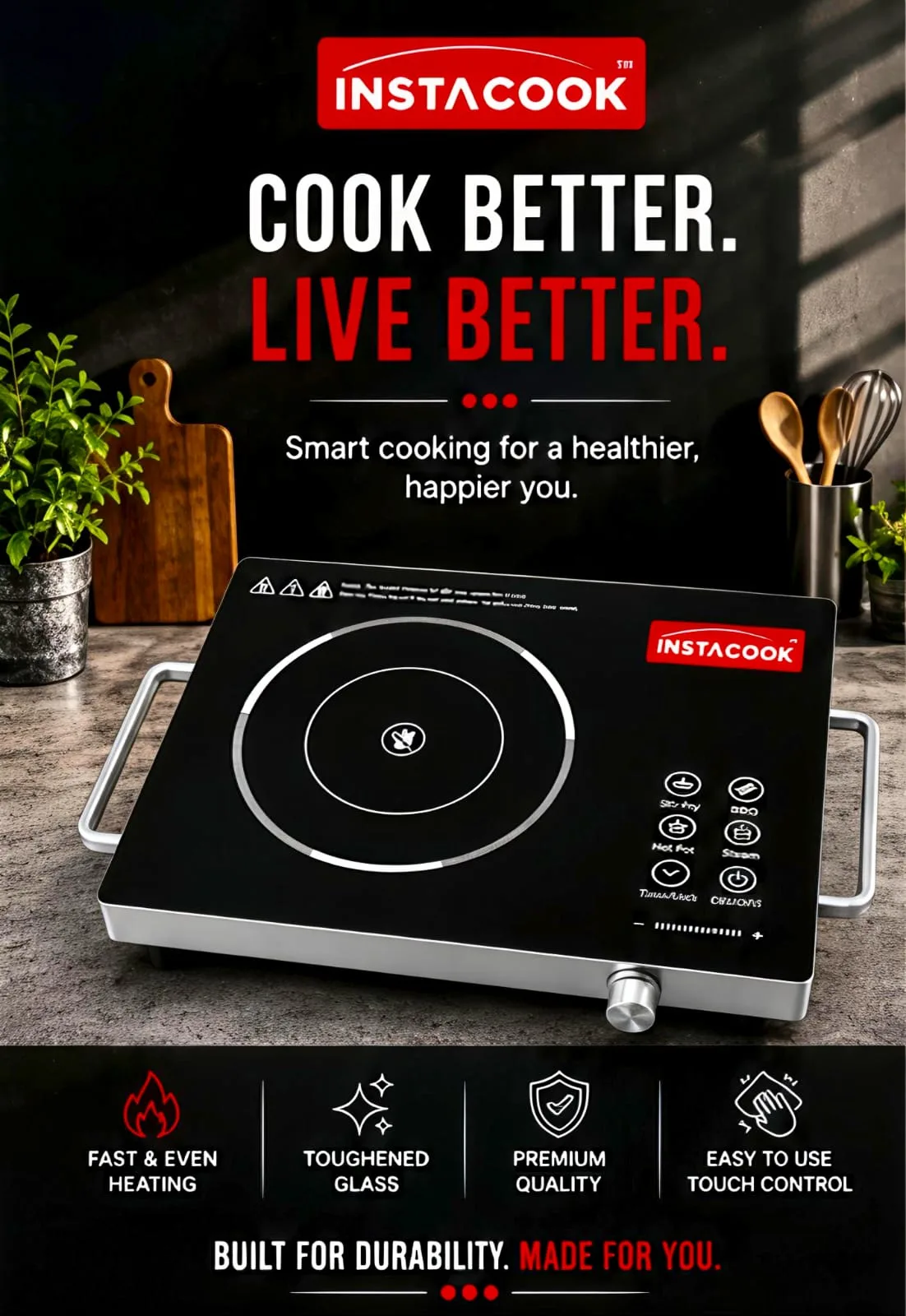 Make Everyday Cooking Easier with a Powerful 2200W Induction Cooktop