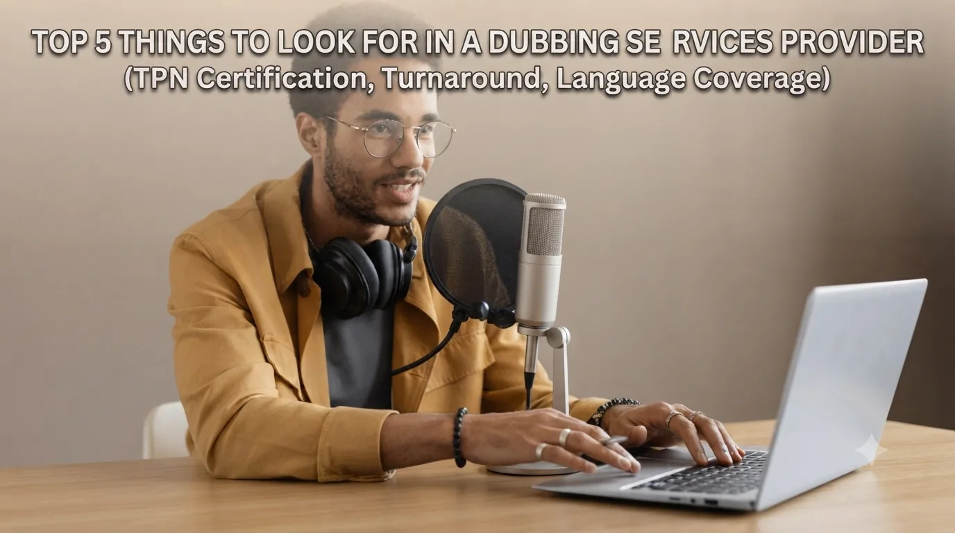 Top 5 Things to Look for in a Dubbing Services Provider (TPN Certification, Turnaround, Language Coverage)