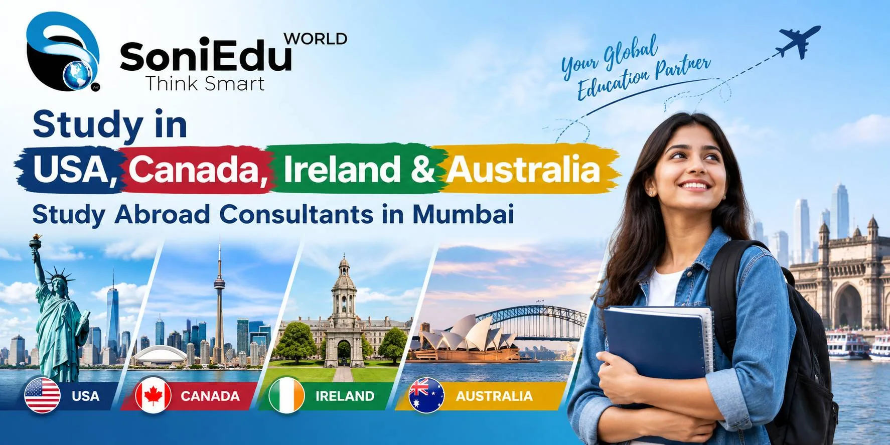 Study in USA, Canada, Ireland & Australia Study Abroad Consultants in Mumbai