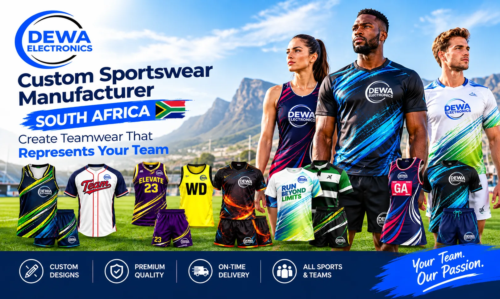 Custom Sportswear Manufacturer South Africa: Create Teamwear That Represents Your Team