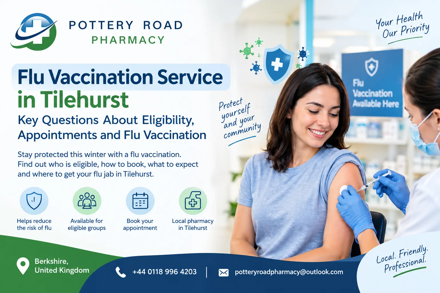 Flu Vaccination Service in Tilehurst: Key Questions About Eligibility, Appointments and Flu Vaccination