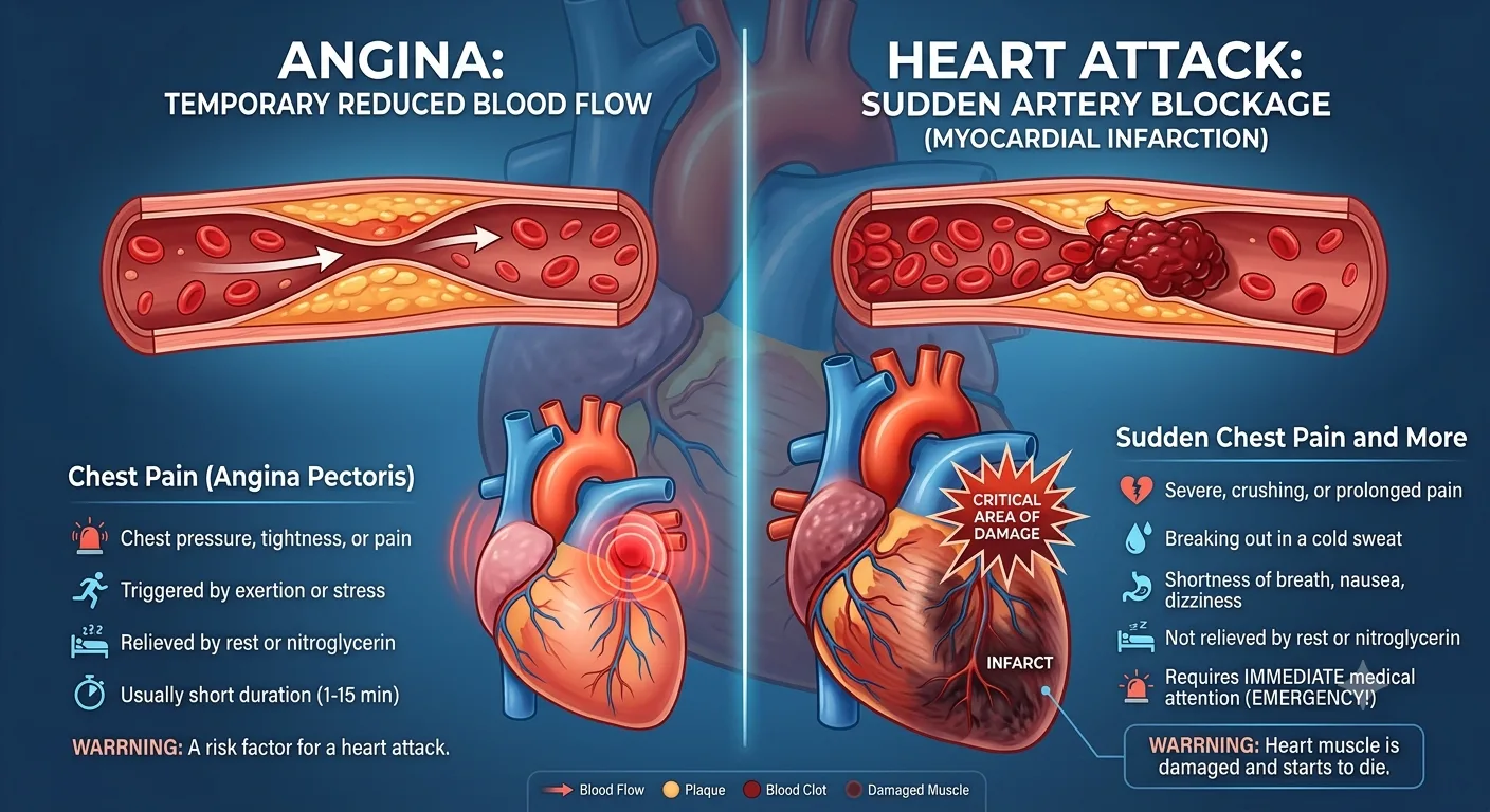 What's the Difference Between Angina and a Heart Attack?