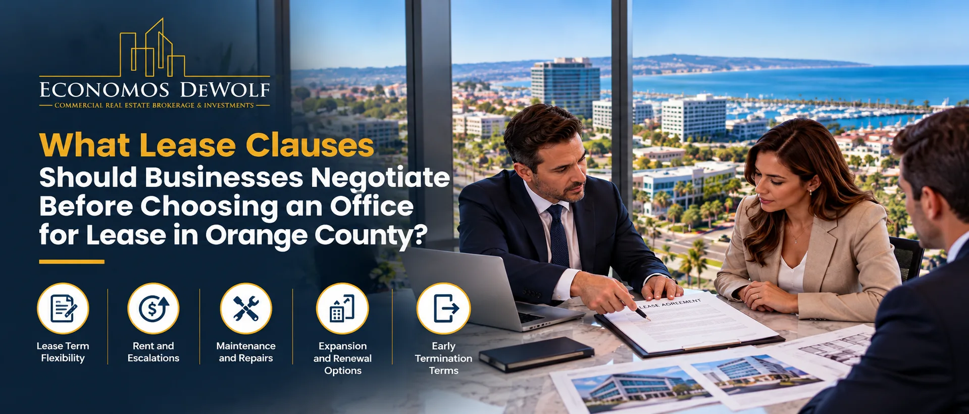 What Lease Clauses Should Businesses Negotiate Before Choosing an Office for Lease in Orange County?