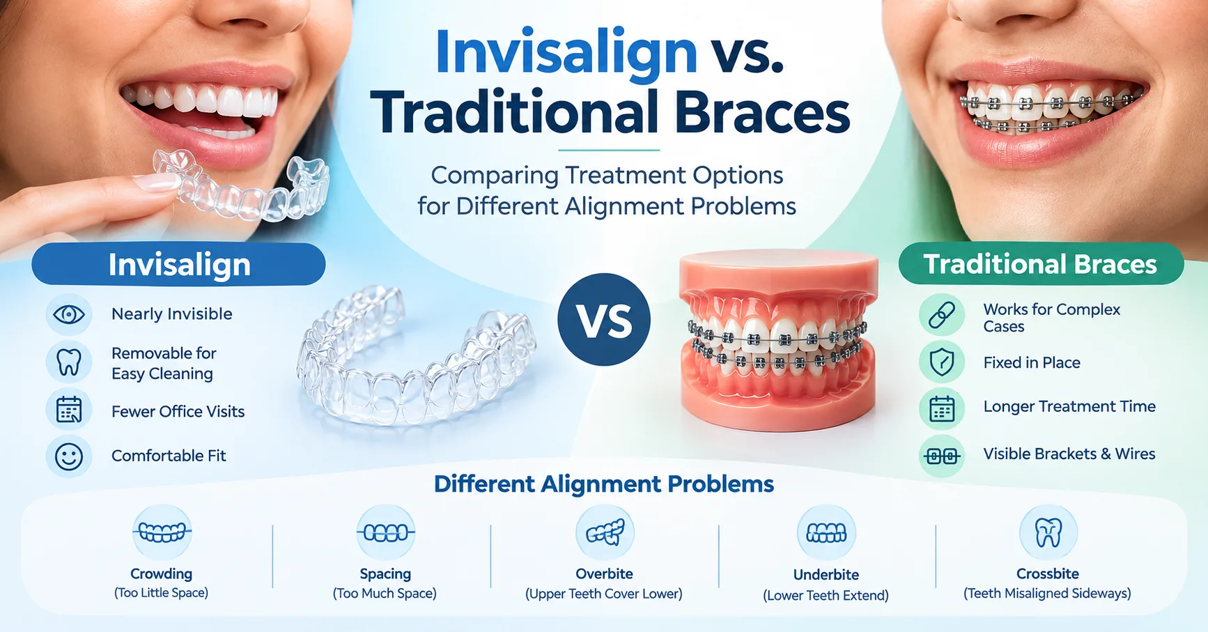 Invisalign vs. Traditional Braces: Comparing Treatment Options for Different Alignment Problems