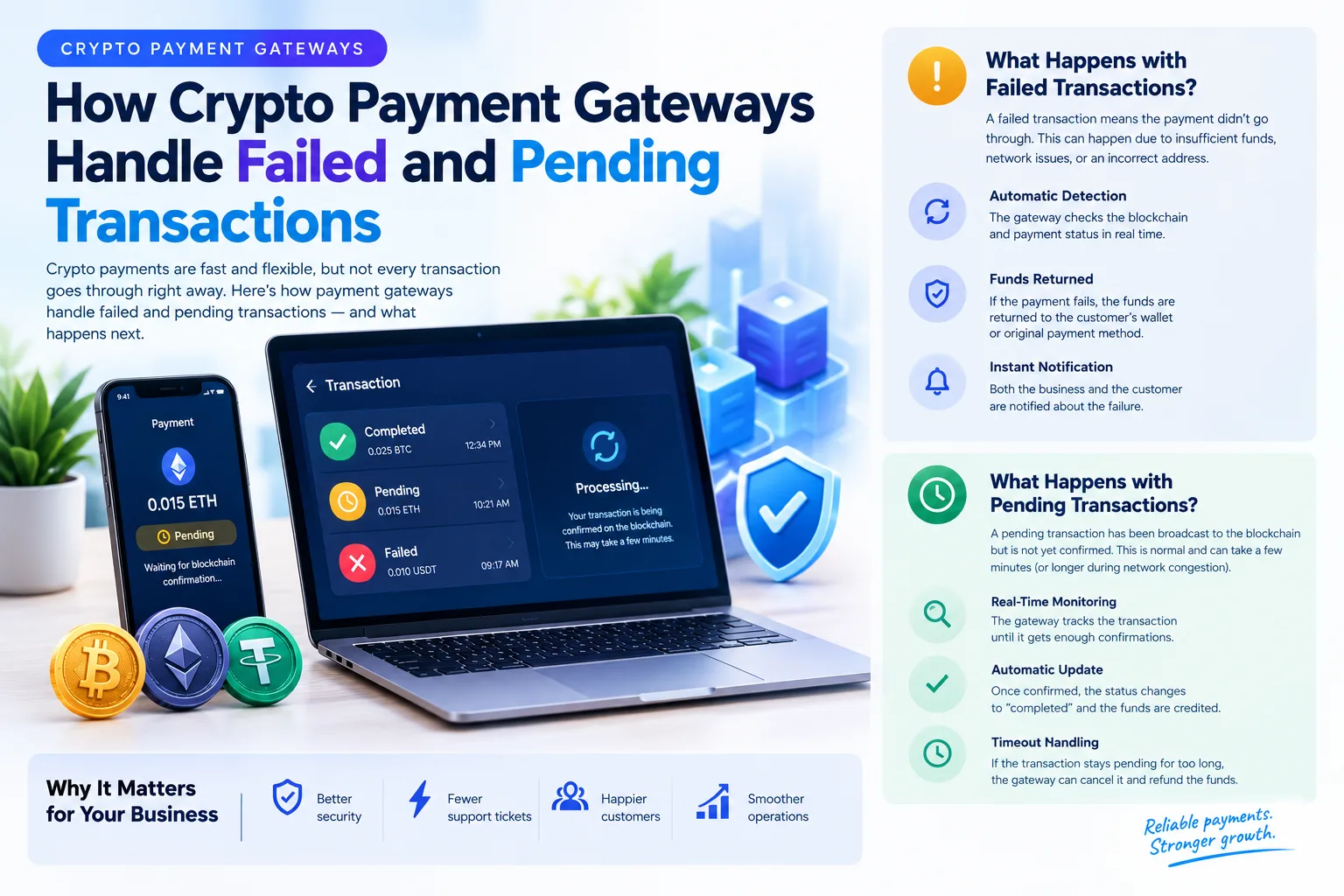 How Crypto Payment Gateways Handle Failed and Pending Transactions