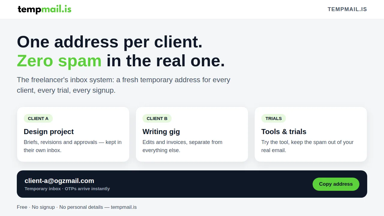 The Freelancer's Inbox: One Address Per Client, Zero Spam in the Real One