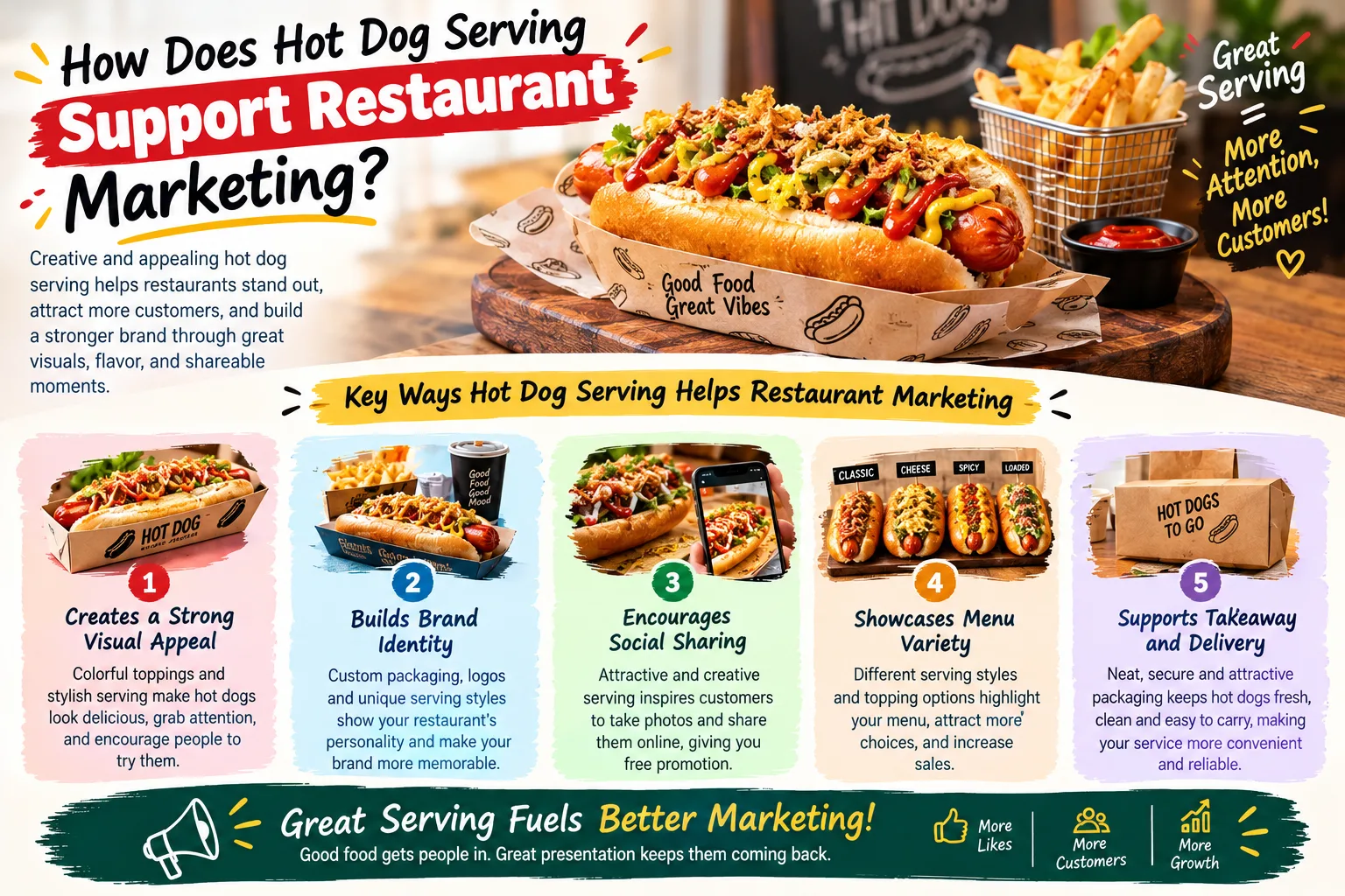 How Does Hot Dog Serving Support Restaurant Marketing?