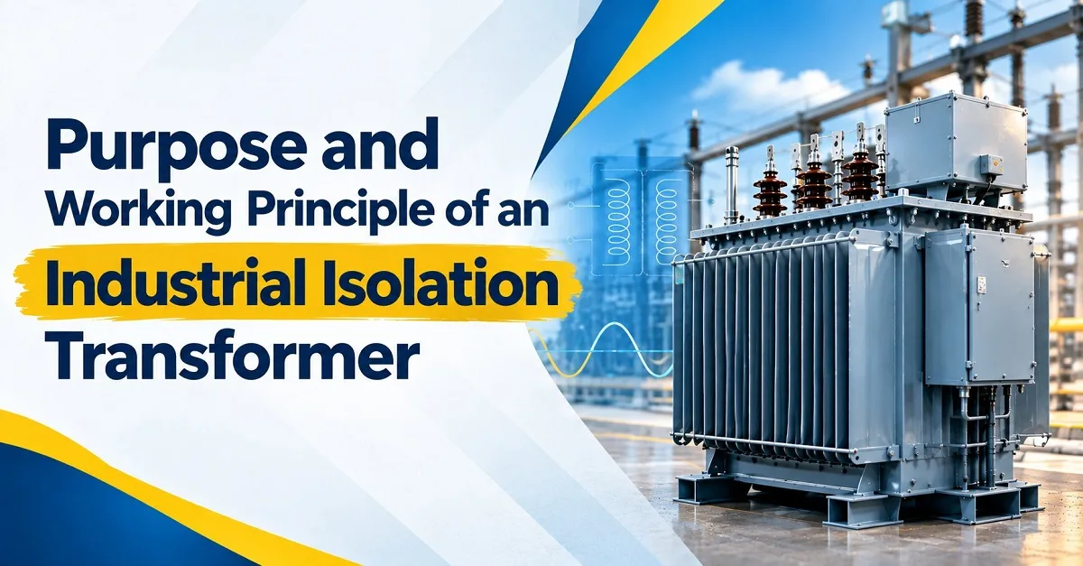 Purpose and Working Principle of an Industrial Isolation Transformer