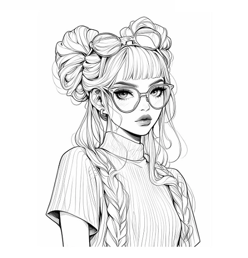 Beautiful girl Coloring Pages Printable - Girl Drawing images