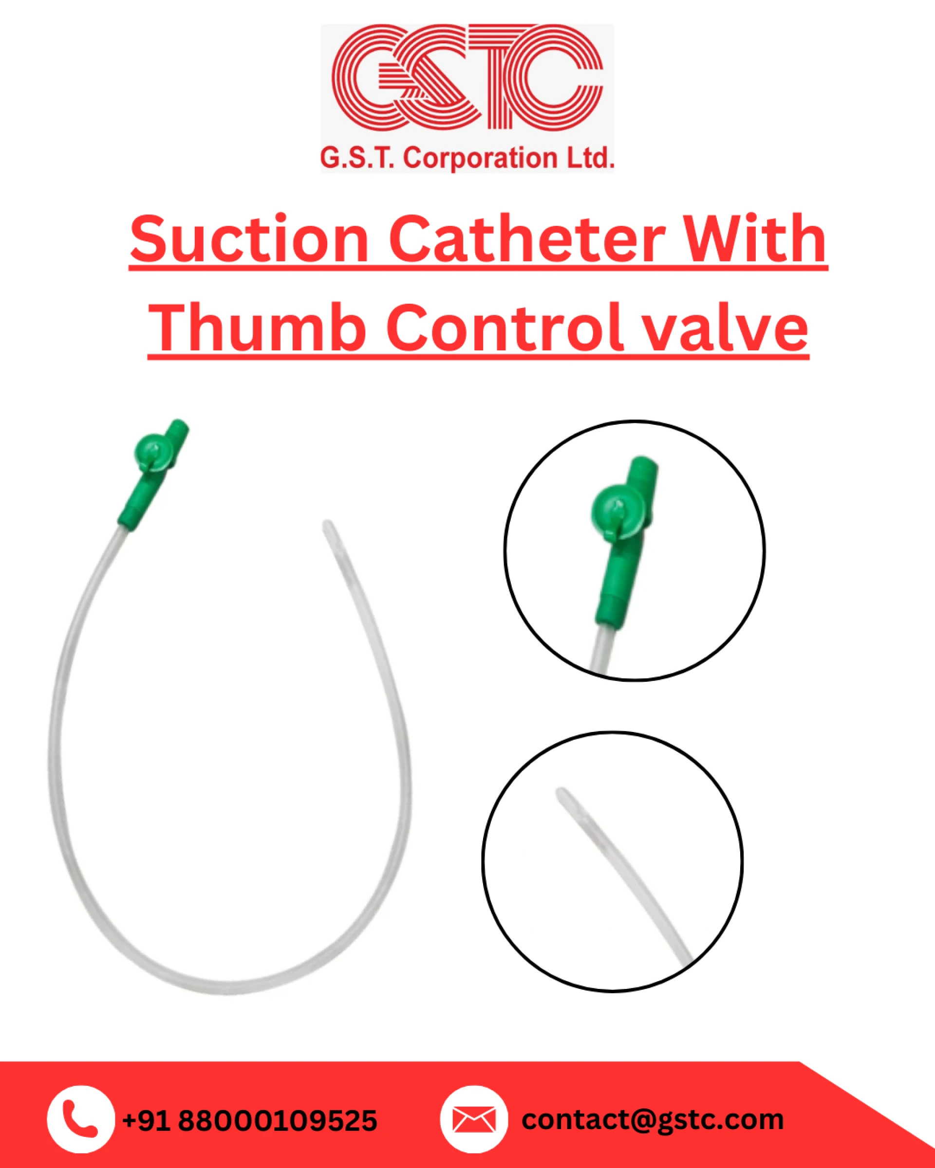 Suction Catheter with Thumb Valve – Easy Control