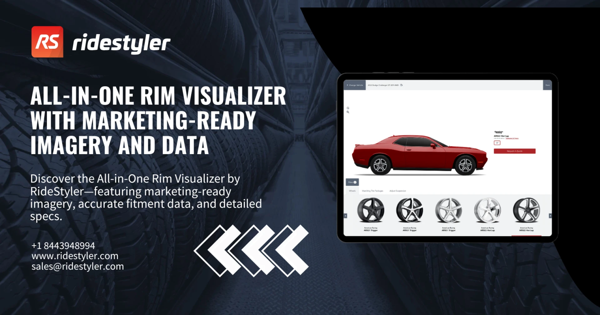 All-in-One Rim Visualizer with Marketing-Ready Imagery and Data