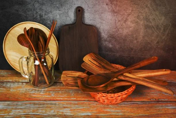 Teak Wooden Utensil Set Online Shopping