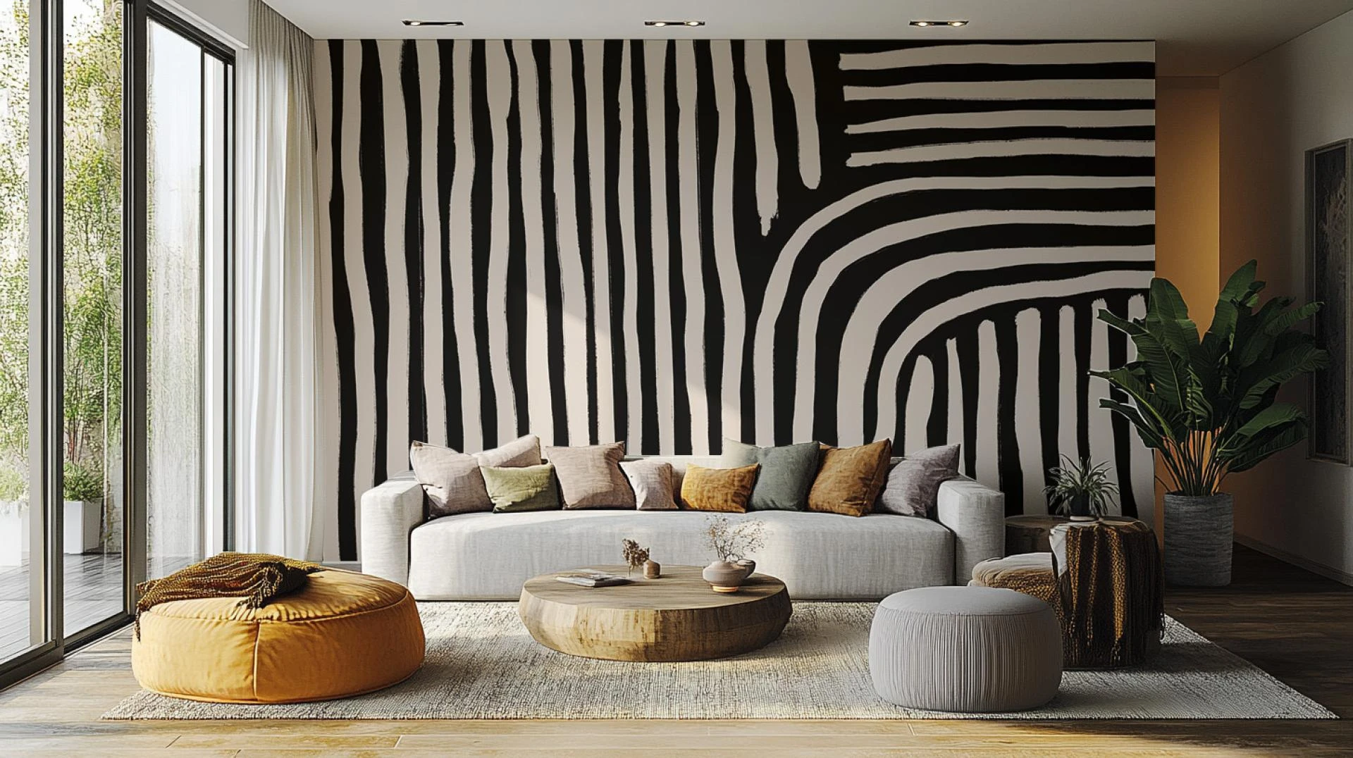 Why Are Black and White Stripes Wall Murals a Popular Choice for Modern Interiors?