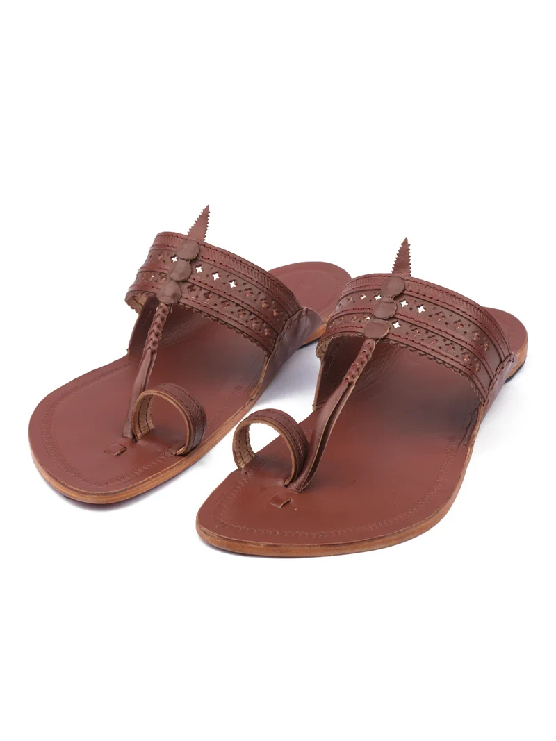 Brown Badshah Men Brown Kolhapuri Chappal: A Timeless Blend of Tradition and Style