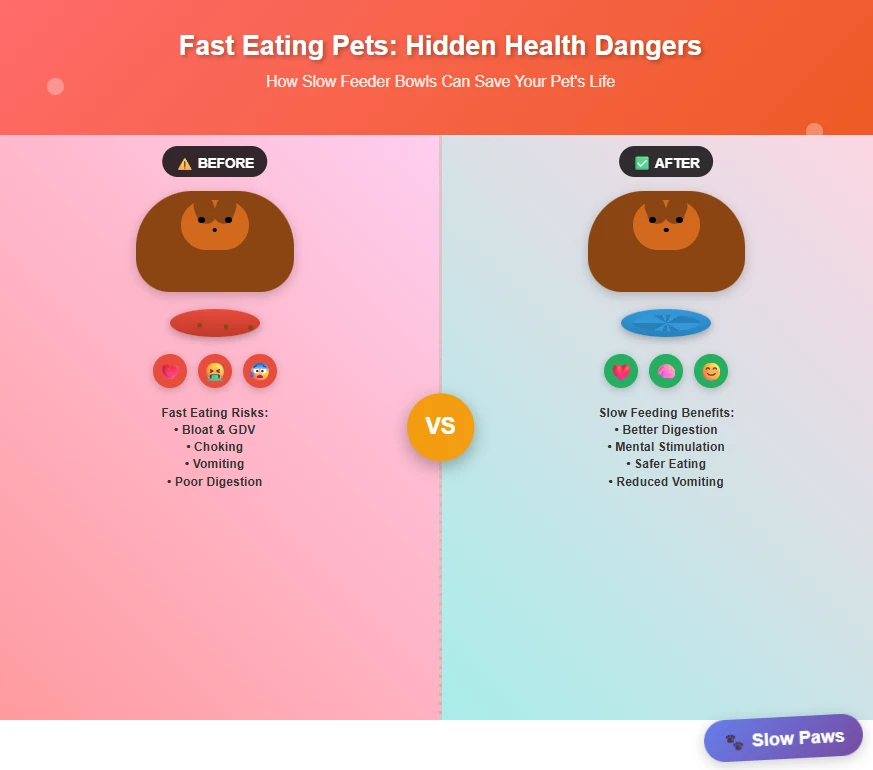 The Hidden Dangers of Fast Eating in Pets: How Slow Feeder Bowls Can Save Your Pet's Life