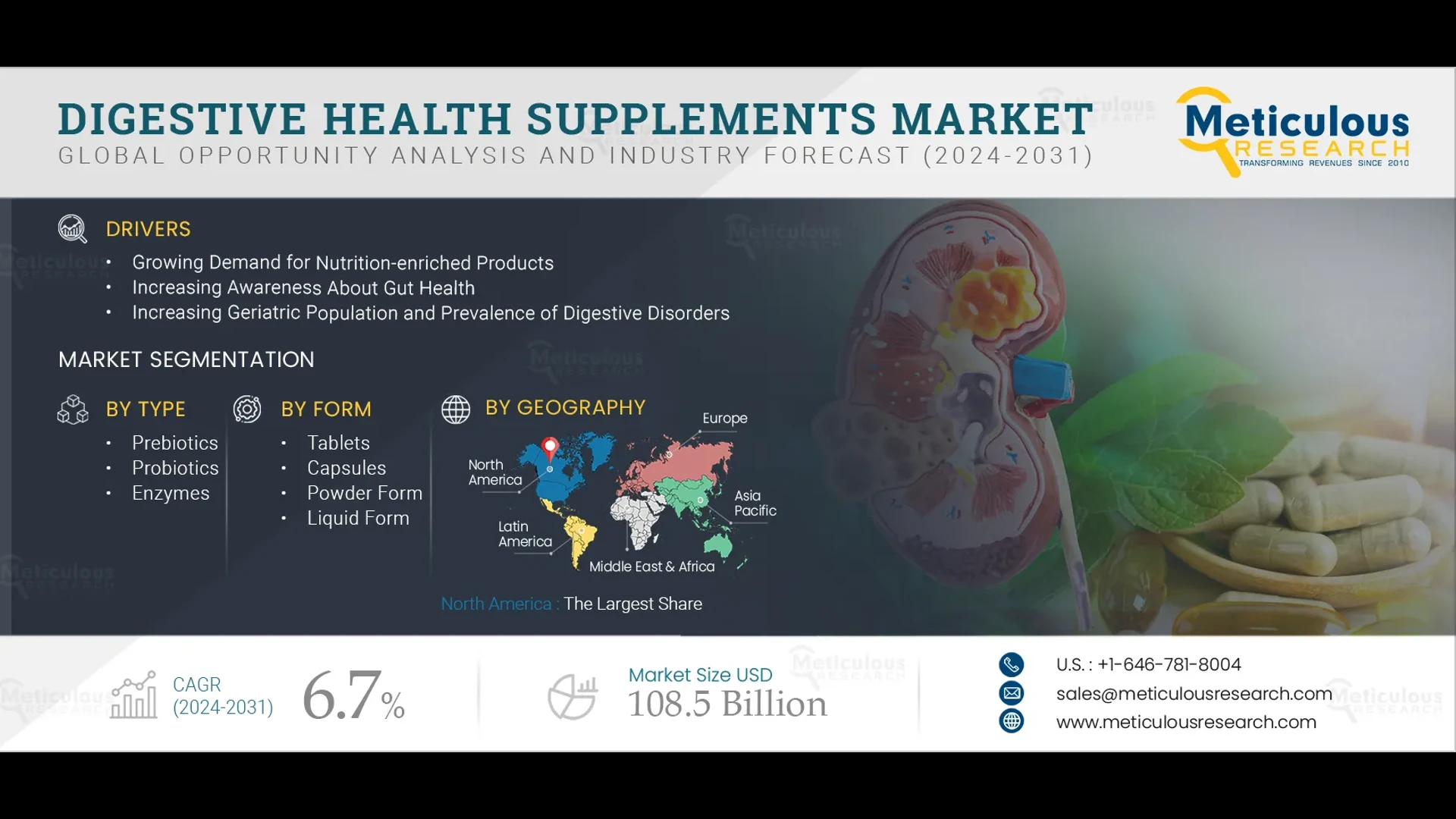 Digestive Health Supplements Market to Reach $108.5 Billion by 2032