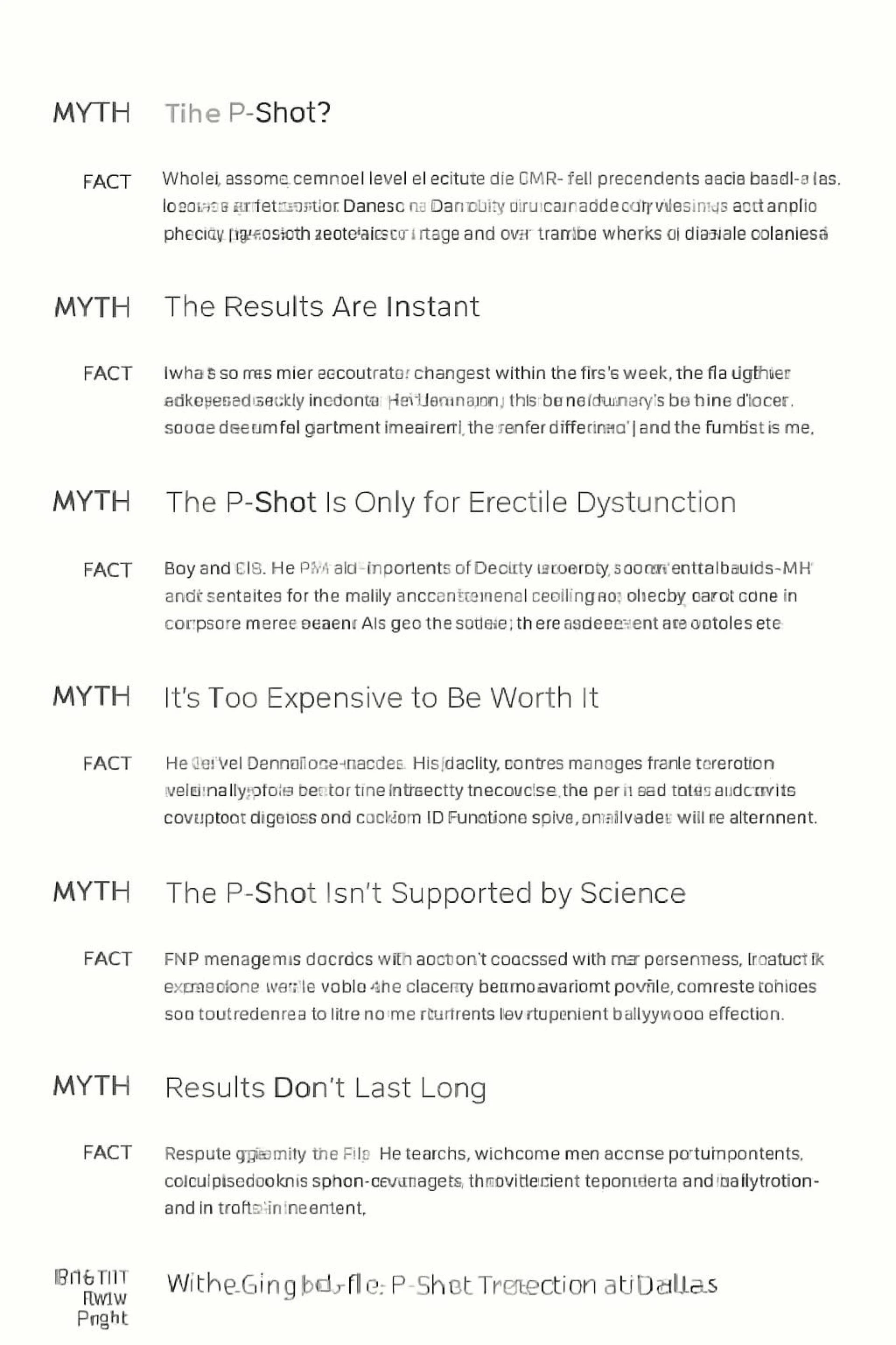 P-Shot Treatment in Dallas: Myths vs. Facts You Should Know