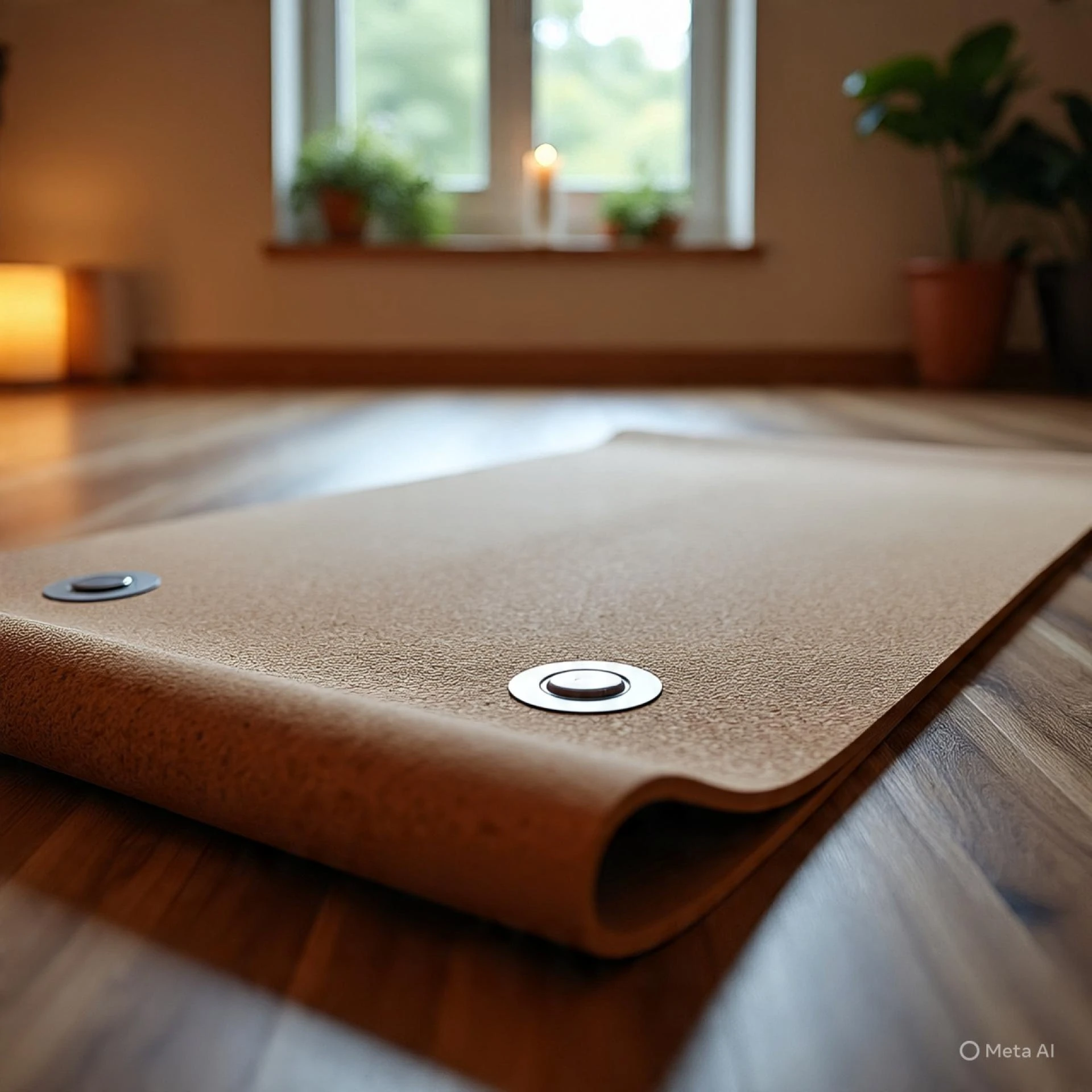 Cork Yoga Mat With Posture Sensors