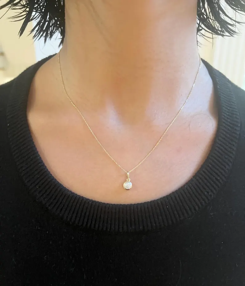 Draft: My Post TiDainty 10k Gold Diamond Pave Necklace: The Perfect Blend of Elegance and Sparkletle