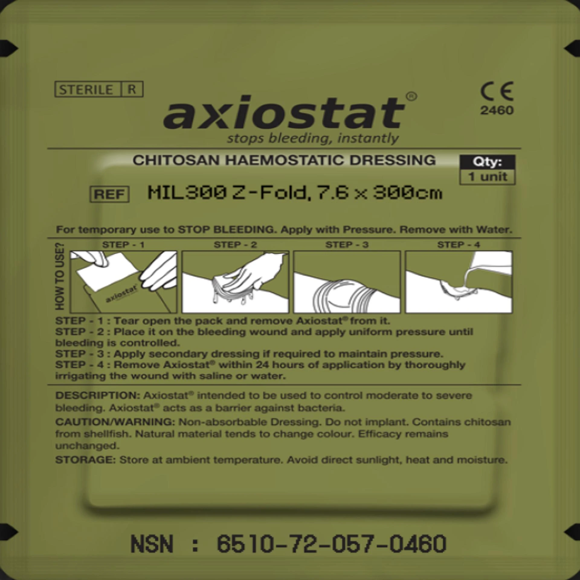 Axiostat MIL300 Z-Fold Hemostatic Dressing: A Critical Tool for Bleeding Control