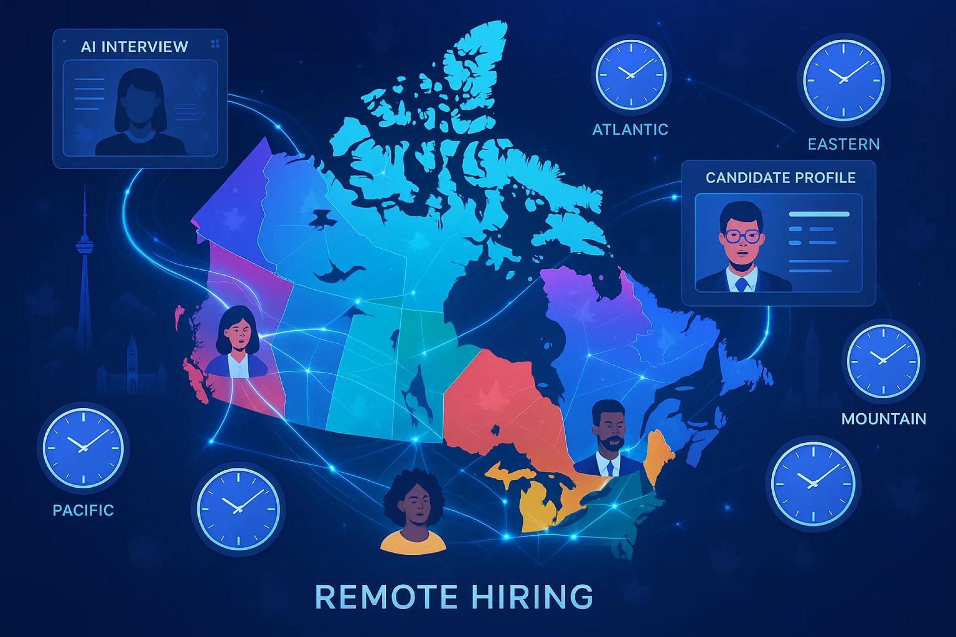 AI Recruiting in Canada: Solving Remote Hiring Across Provinces and Time Zones