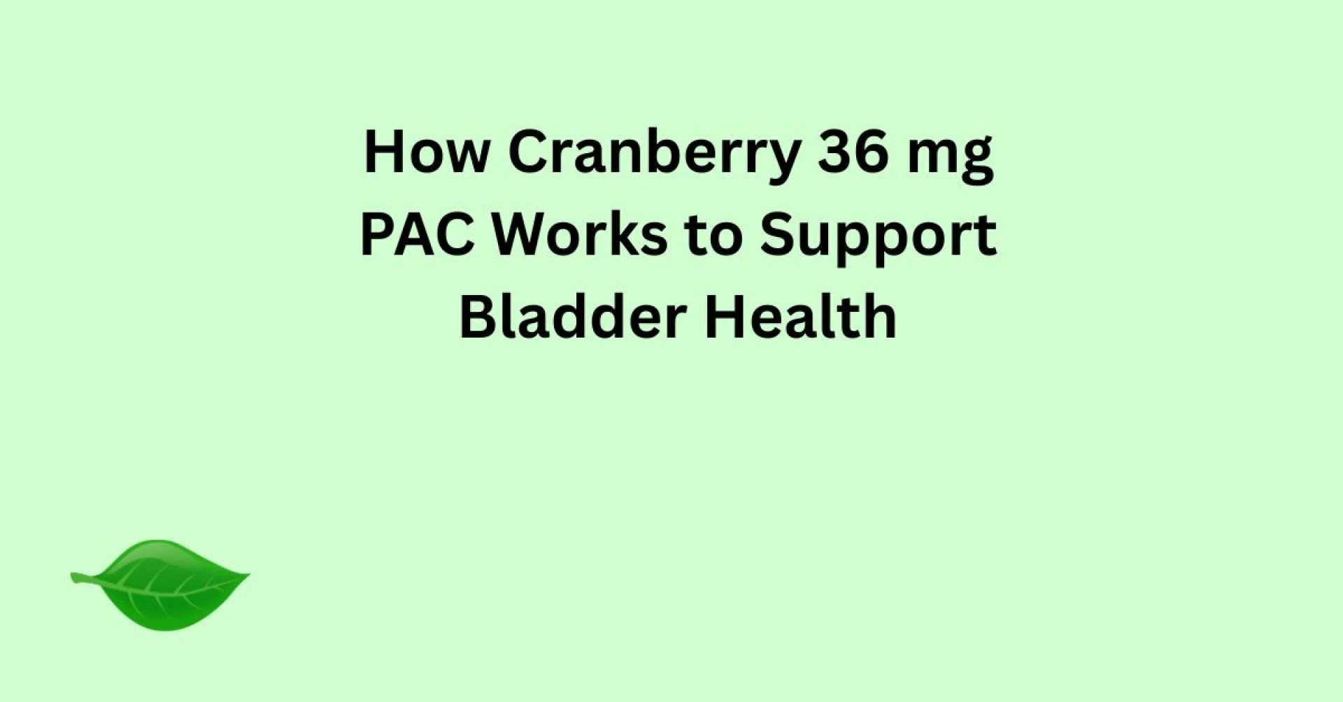 How Cranberry 36 mg PAC Works to Support Bladder Health