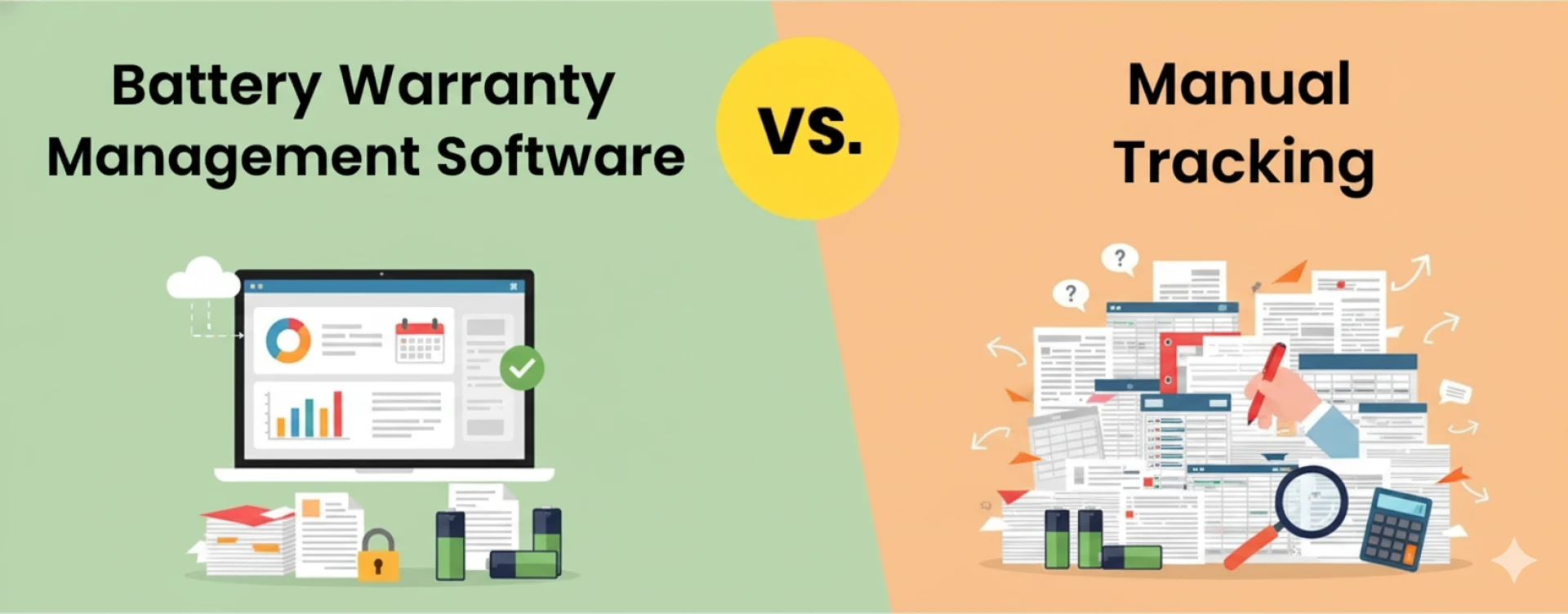 Pros and Cons - Battery Warranty Management Software vs Manual Tracking