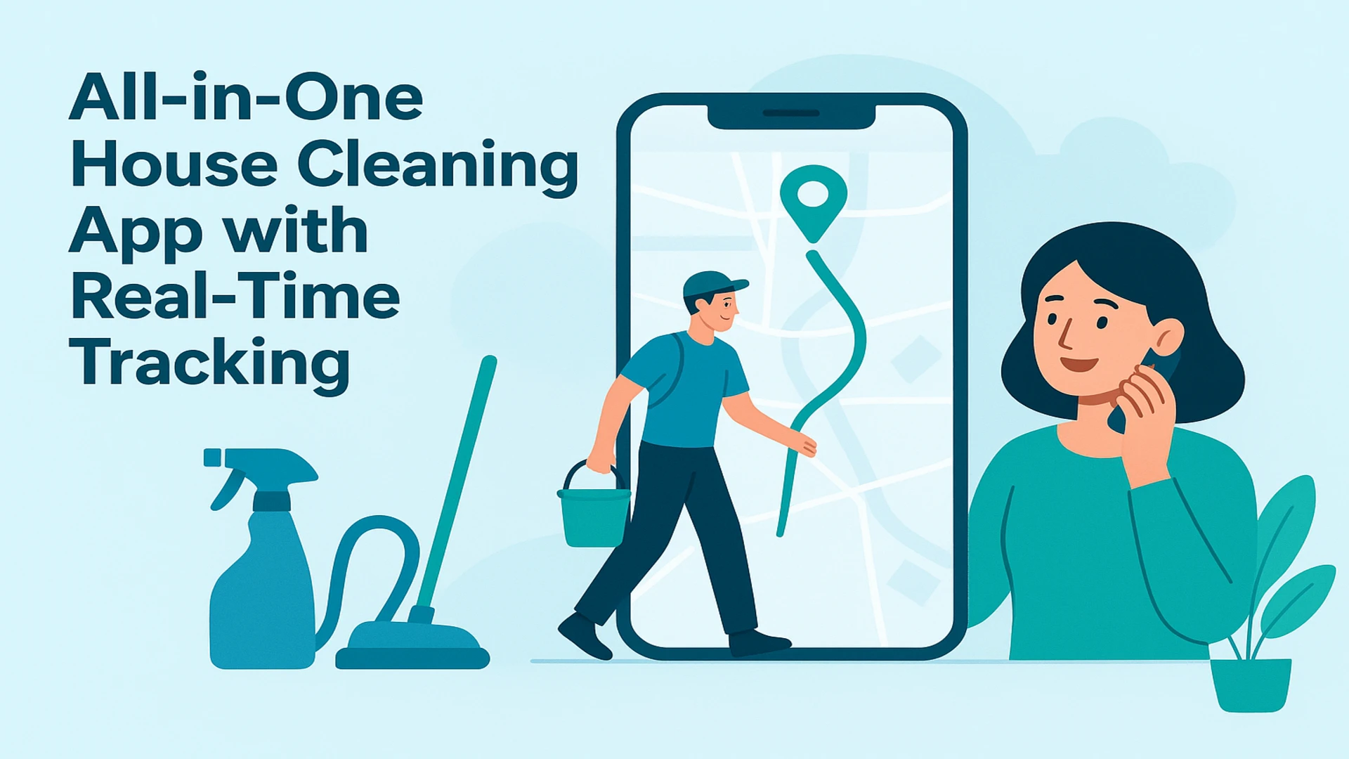 All-in-One House Cleaning App with Real-Time Tracking