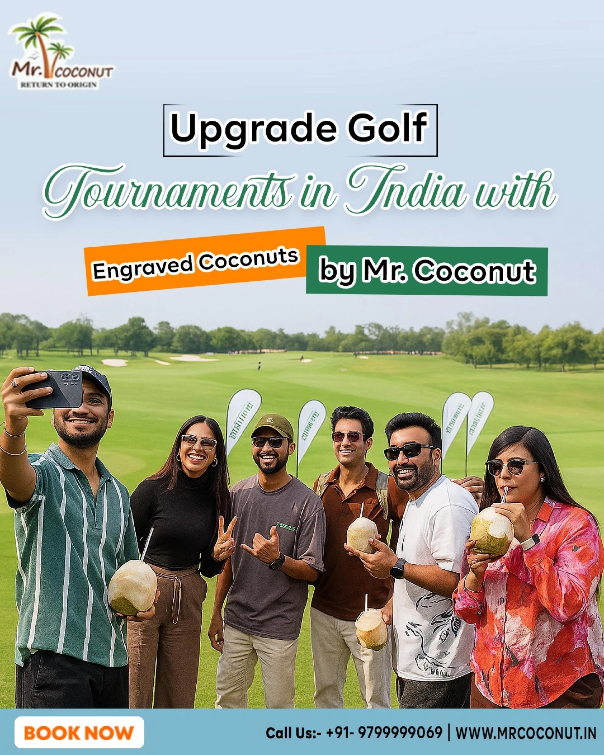 On-Course Hydration for Golf Tournaments in India with Engraved Coconuts