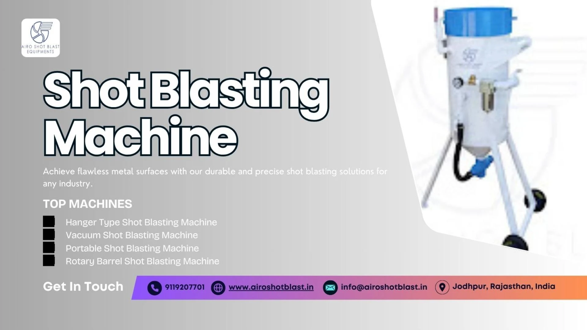 Portable Shot Blasting Machine Uses in Indian Industry Equipments