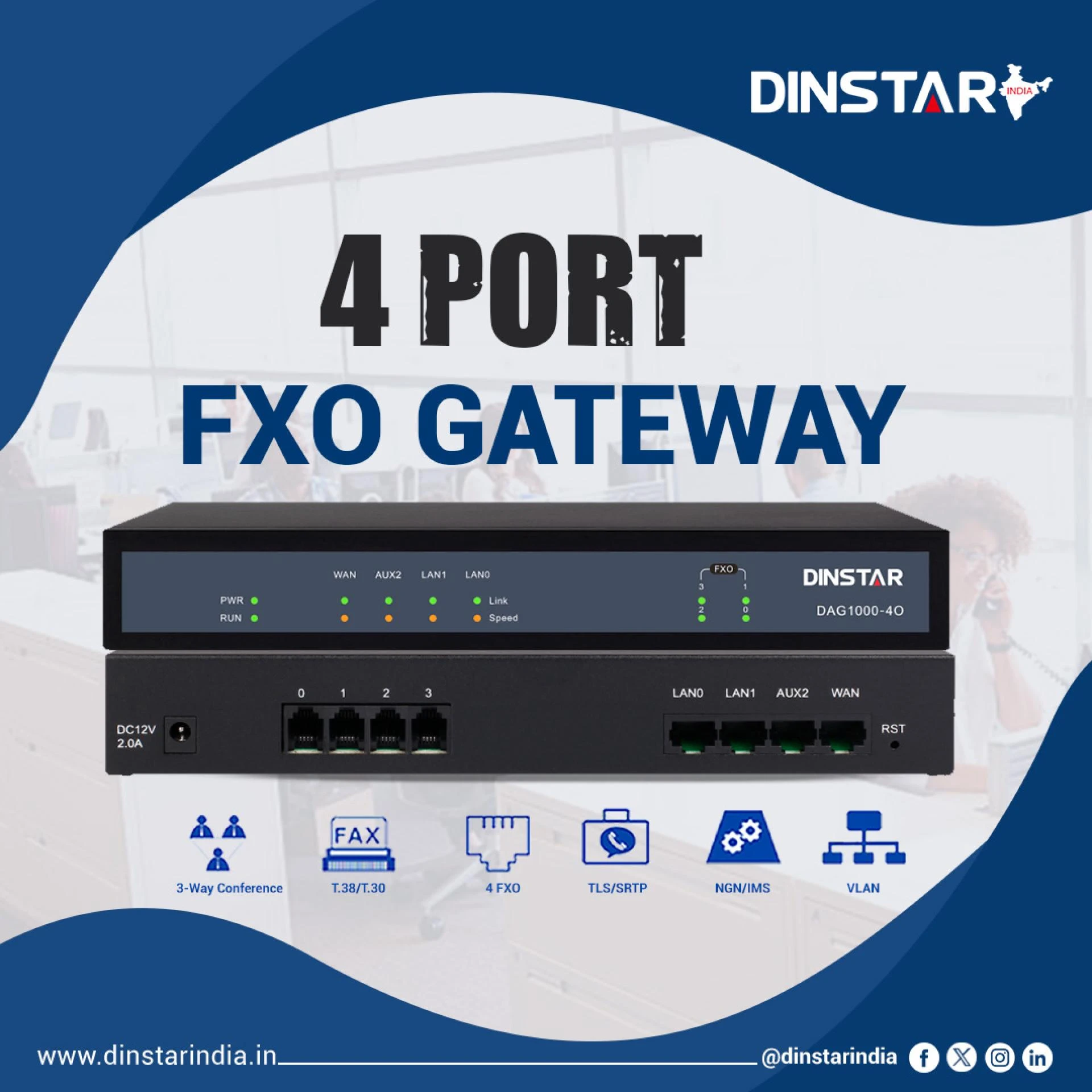 4 Port FXO Gateway: Bridging Analog and IP Worlds