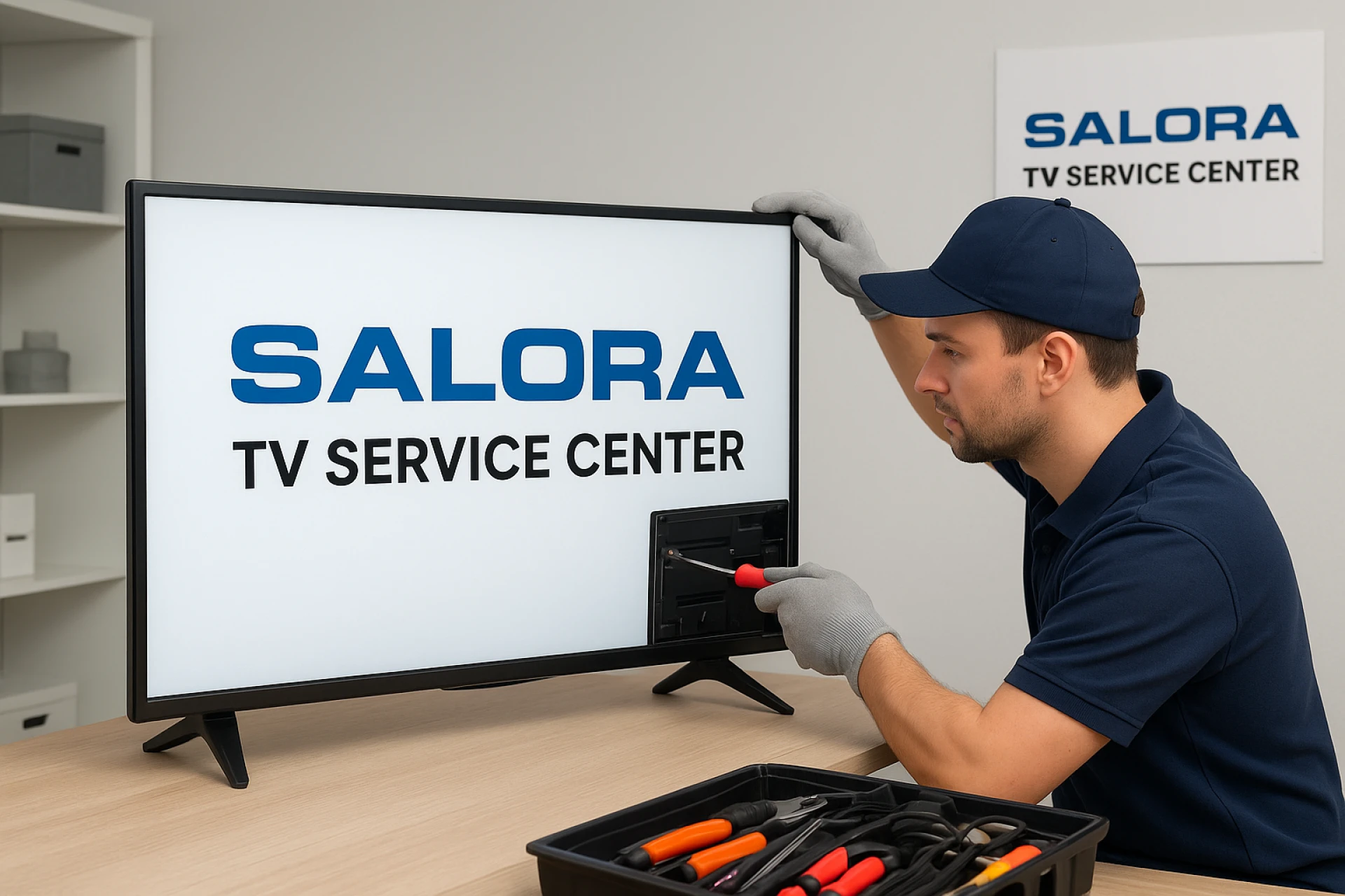 Is screen damage covered under the Salora TV warranty?