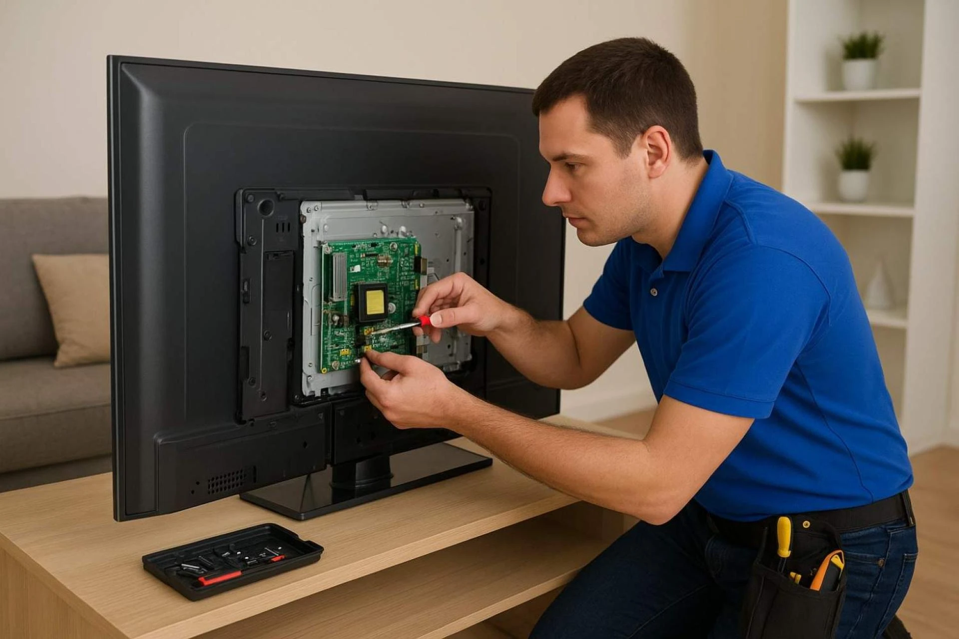 What types of issues does the Sharp TV Service Center repair?