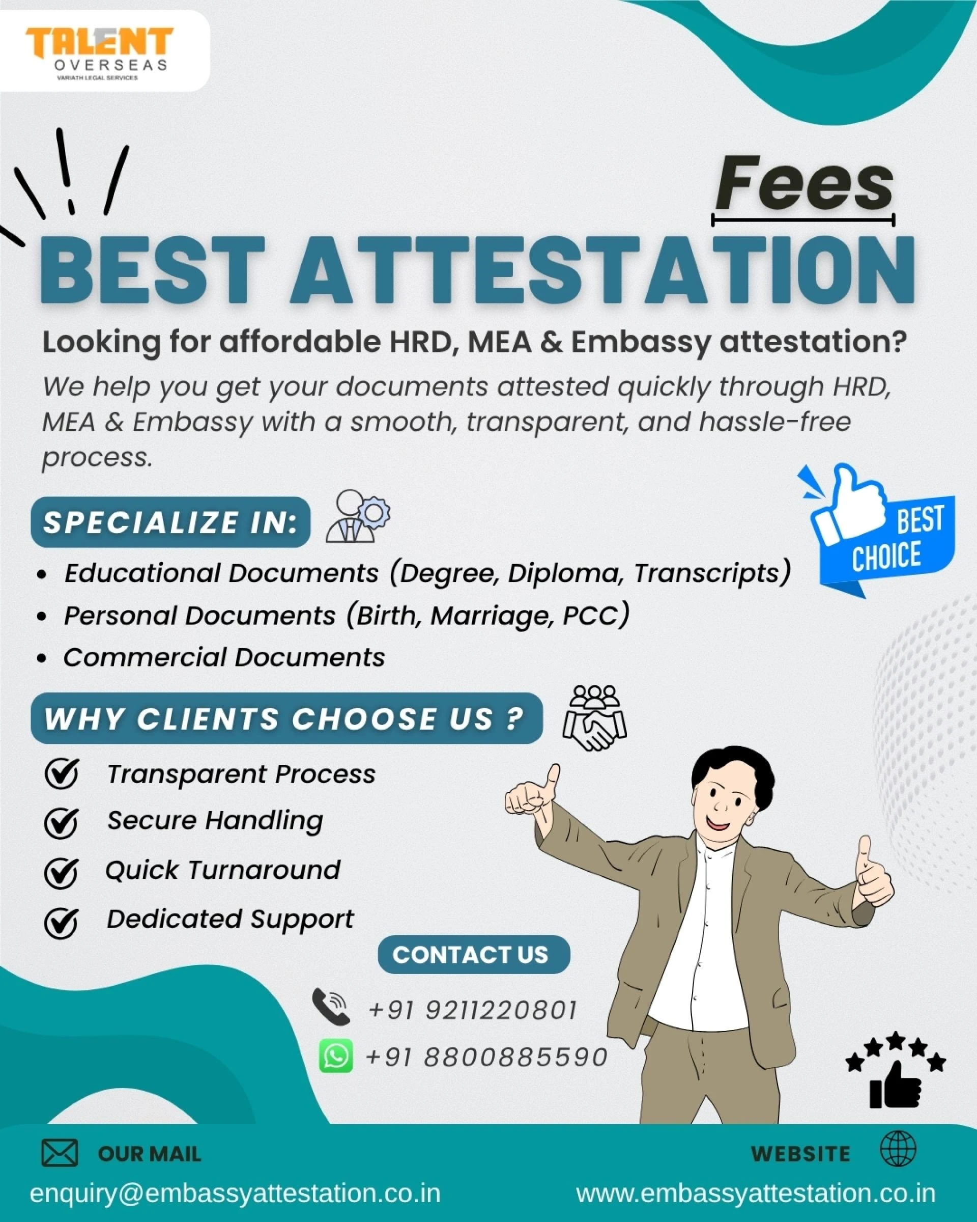 Certificate Attestation in Delhi, Certificate Attestation in Mumbai, UAE Embassy Attestation in Chennai, Kuwait Embassy Attestation in Hyderabad