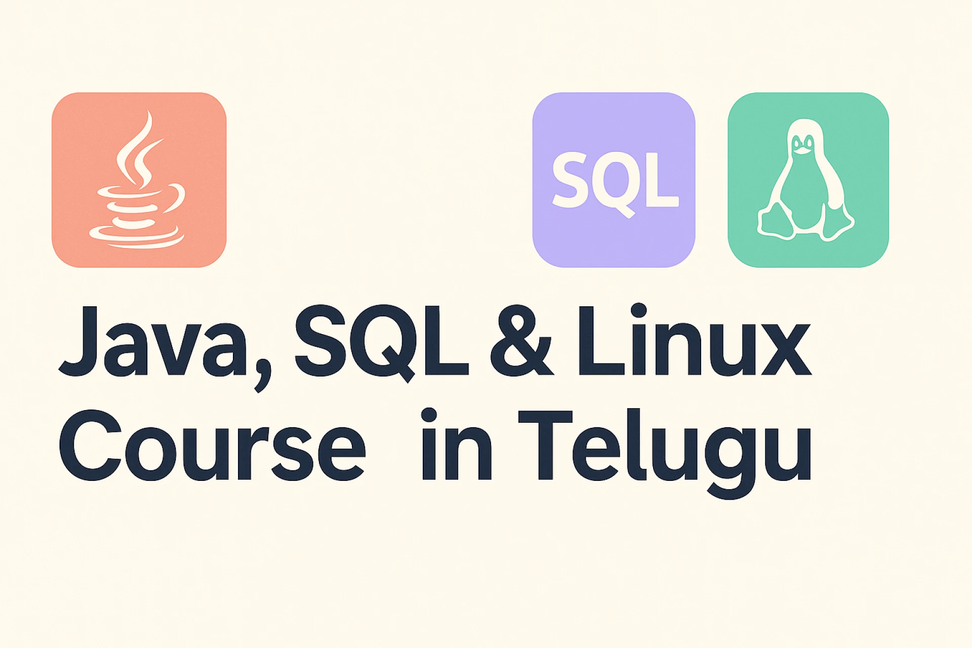Create CRUD Operations with JDBC via Java, SQL & Linux Course​ in Telugu 