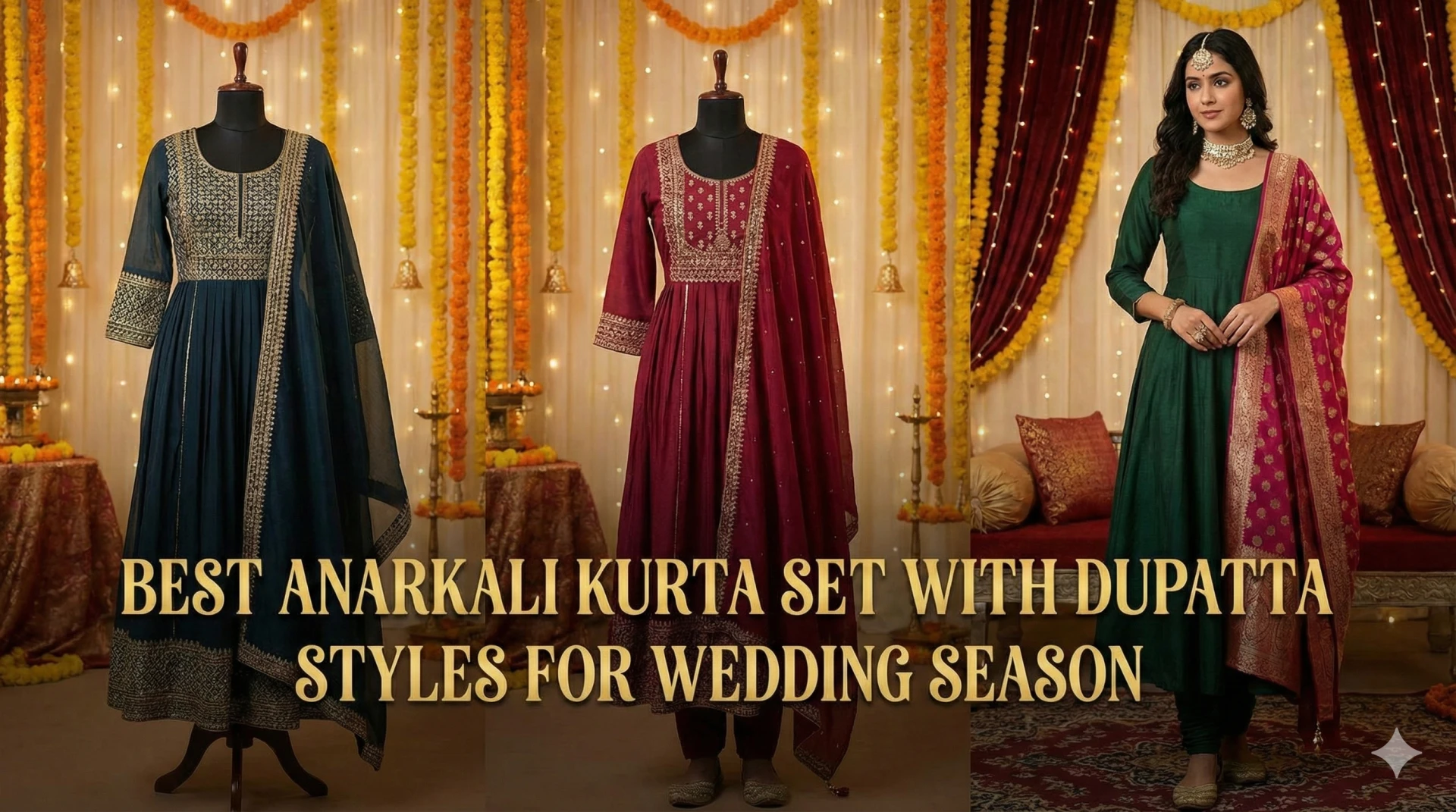 Best Anarkali Kurta Set with Dupatta Styles for Wedding Season