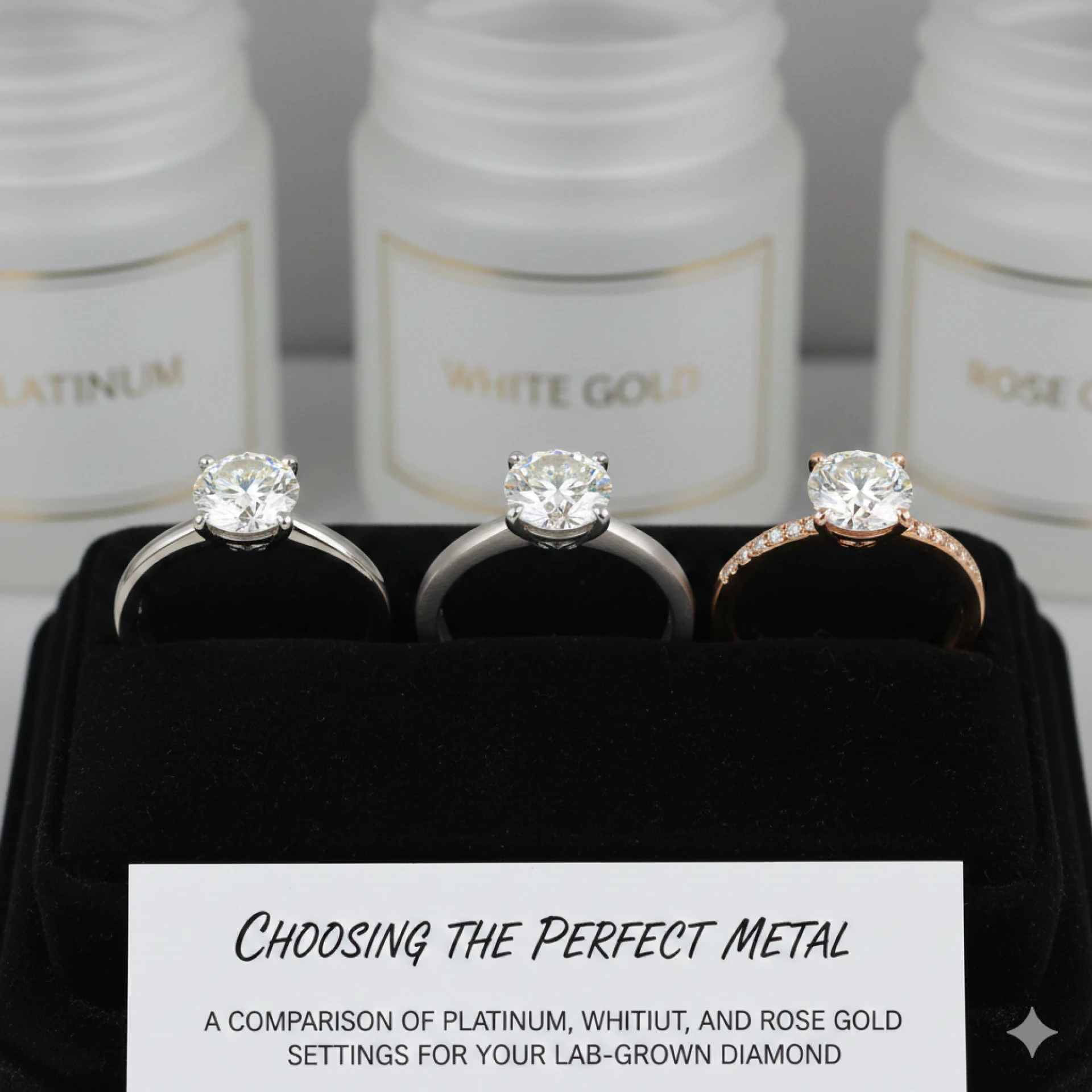 Choosing the Perfect Metal: A Comparison of Platinum, White Gold, and Rose Gold Settings for Your Lab-Grown Diamond