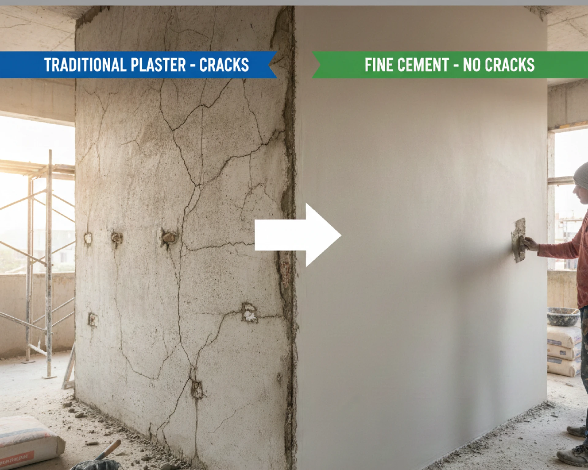 How Fine Cement Helps You Avoid Plaster Cracks