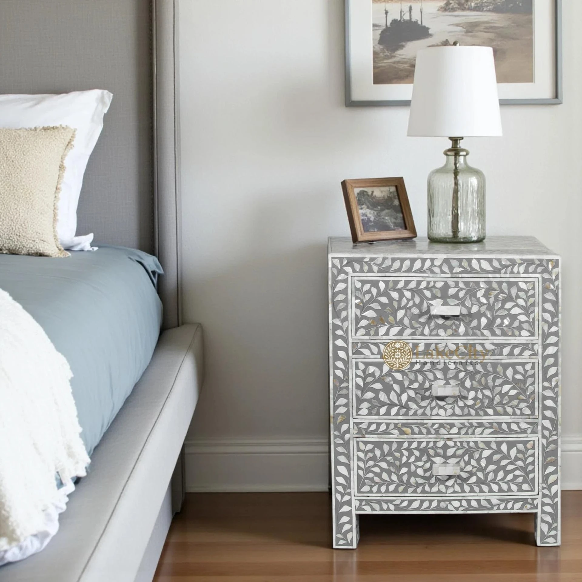 How a Mother of Pearl Nightstand Simplifies Your Bedroom Design?