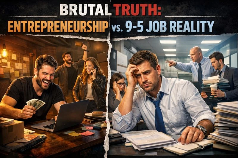 Brutal Truth: Entrepreneurship vs. 9-5 Job Reality
