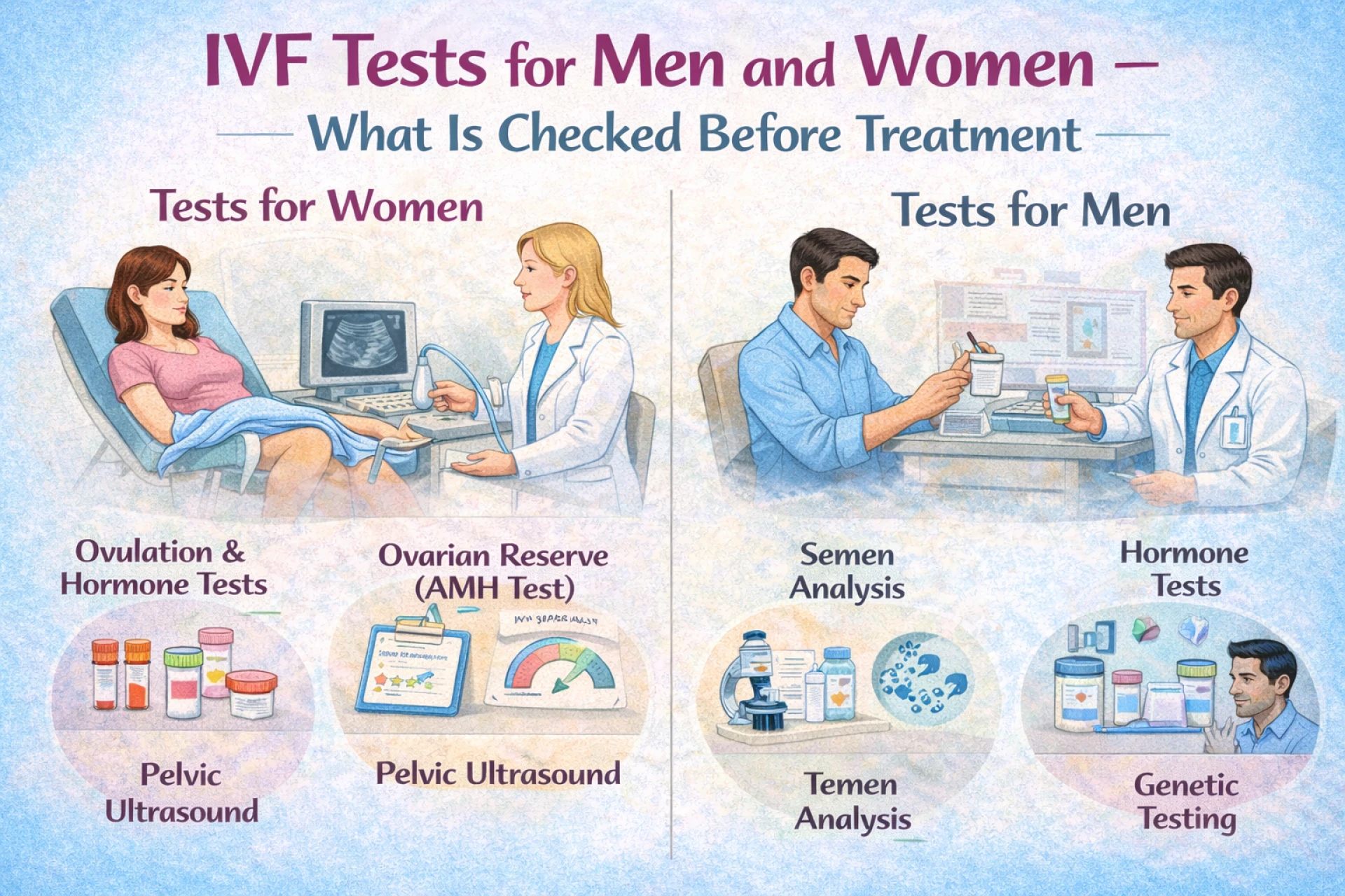 IVF Tests for Men and Women – What Is Checked Before Treatment