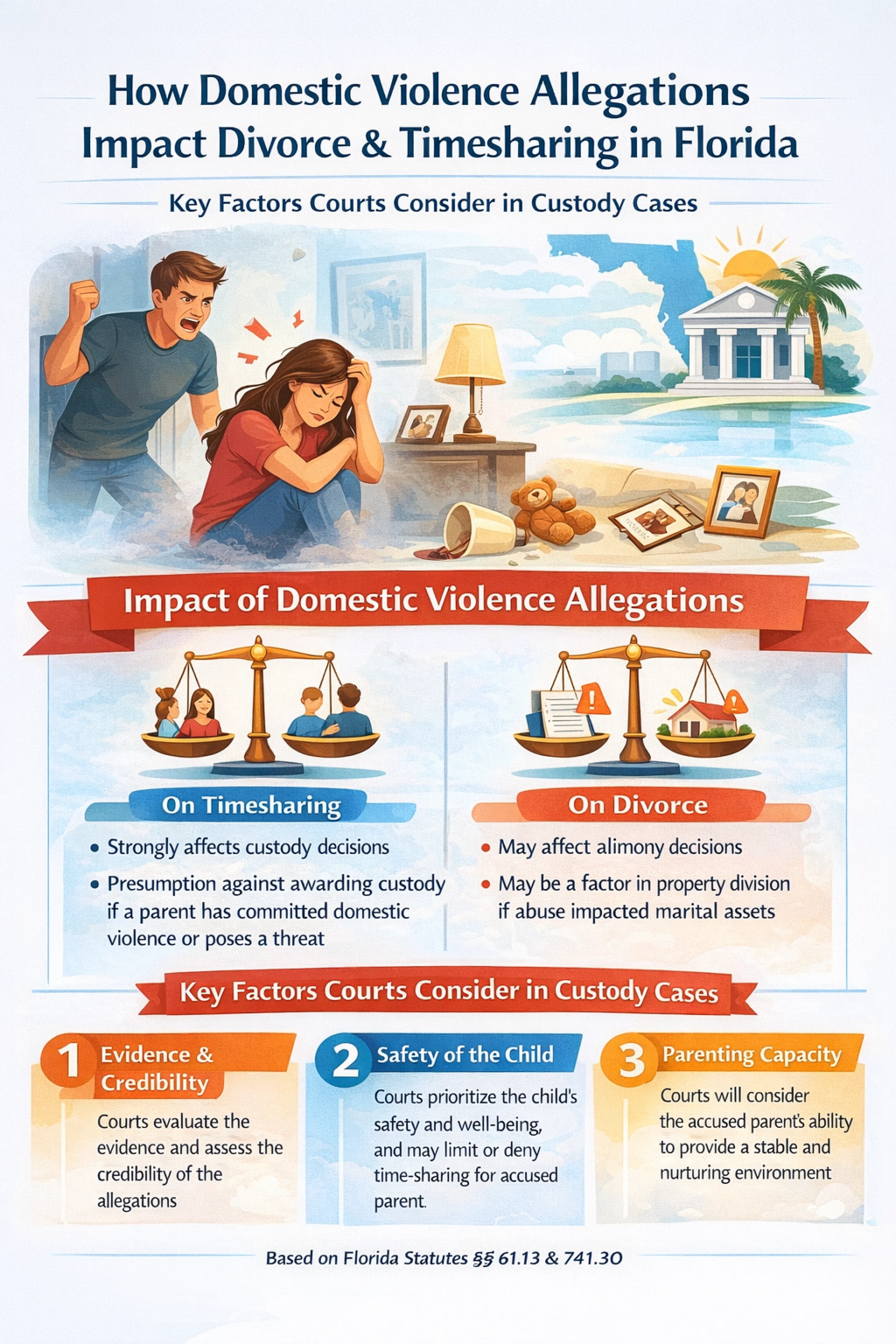 How Domestic Violence Allegations Impact Divorce and Timesharing in Florida